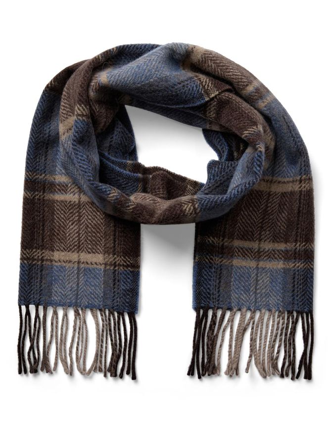 Gino marcello miesten huivi Checked Scarf, ruskea ruutu