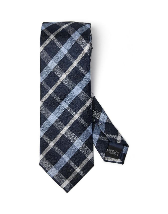 Gino Marcello solmio Silk Tie Checked, sininen ruutu
