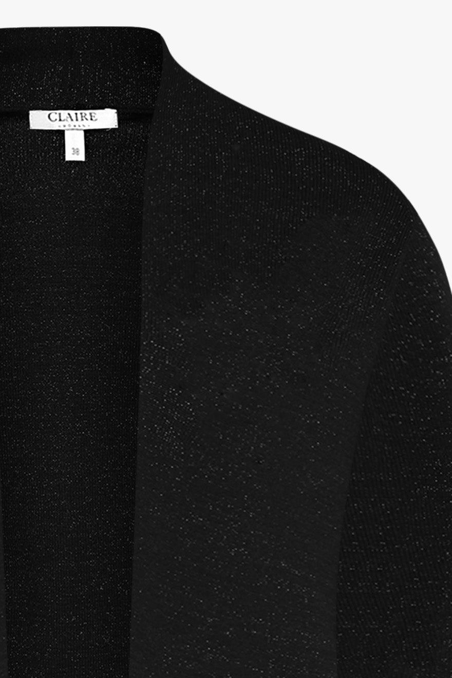 Claire naisten neuletakki Celine Cardigan Lurex, musta