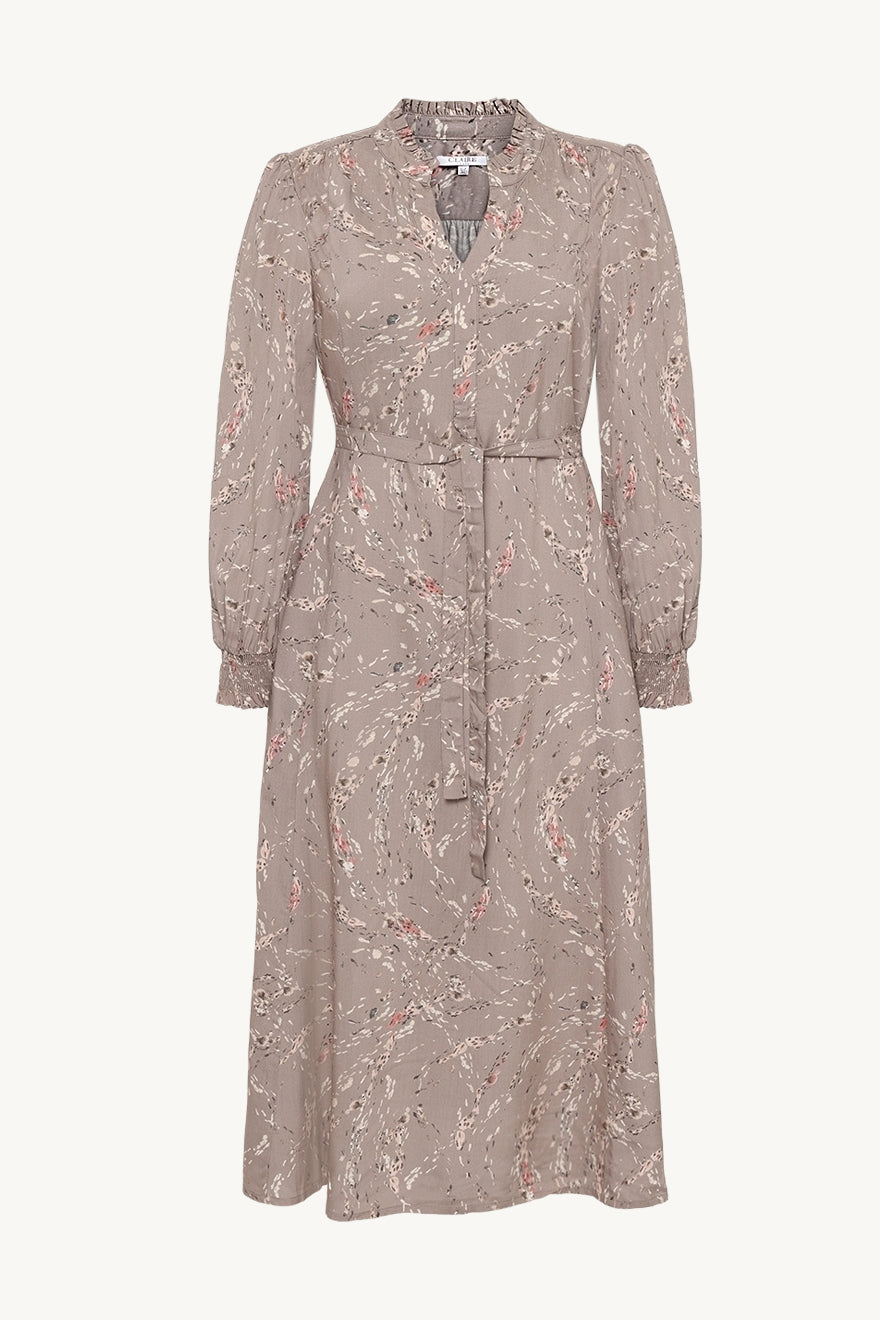 Claire naisten mekko Dagmara, kuosillinen beige