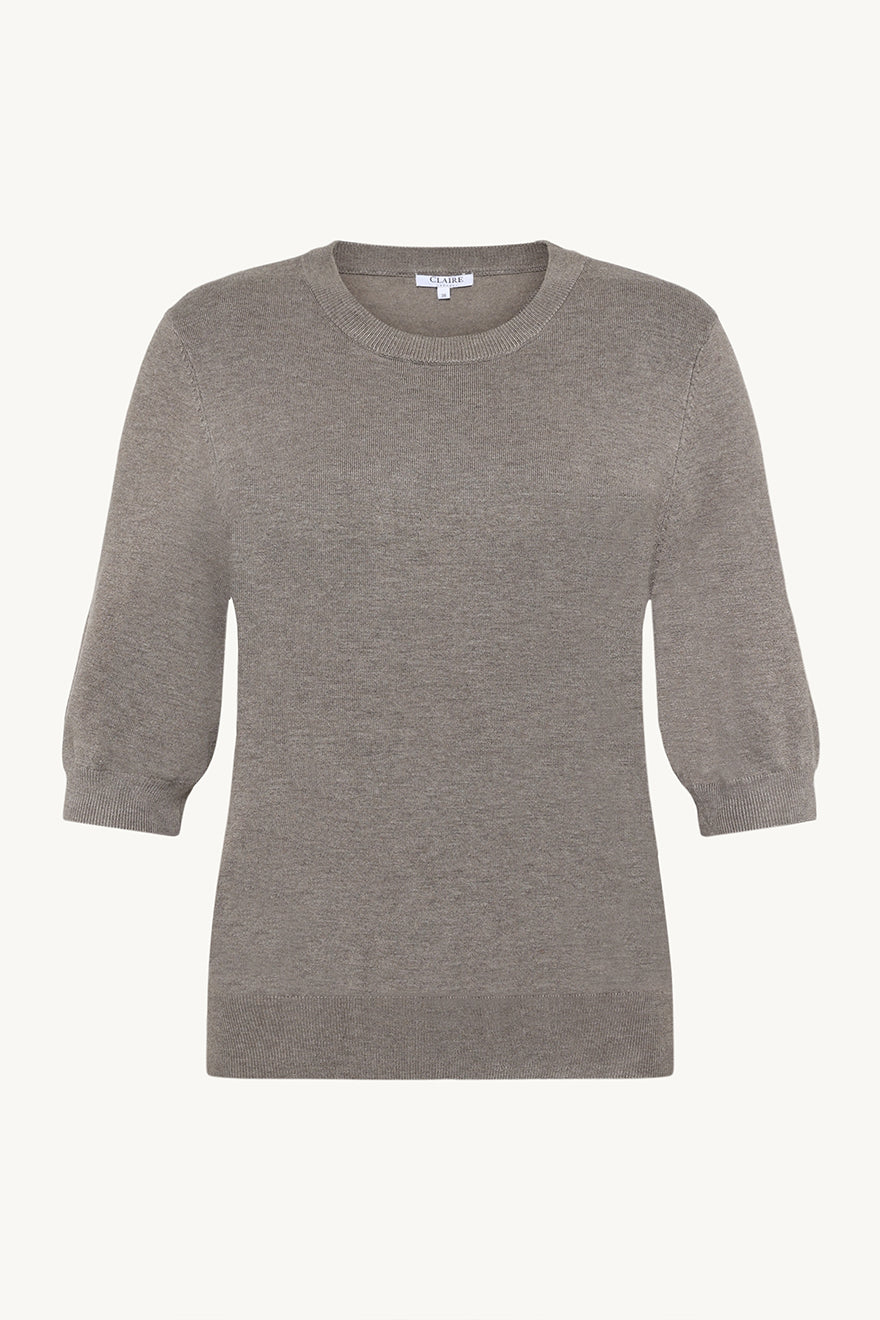 Claire naisten neulepusero Putri, ruskeanharmaa