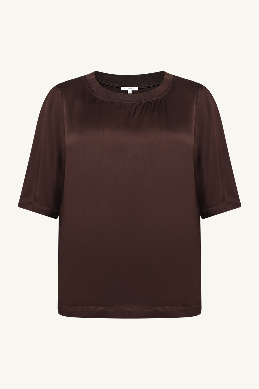 Claire naisten pusero Sonia Blouse, tummanruskea