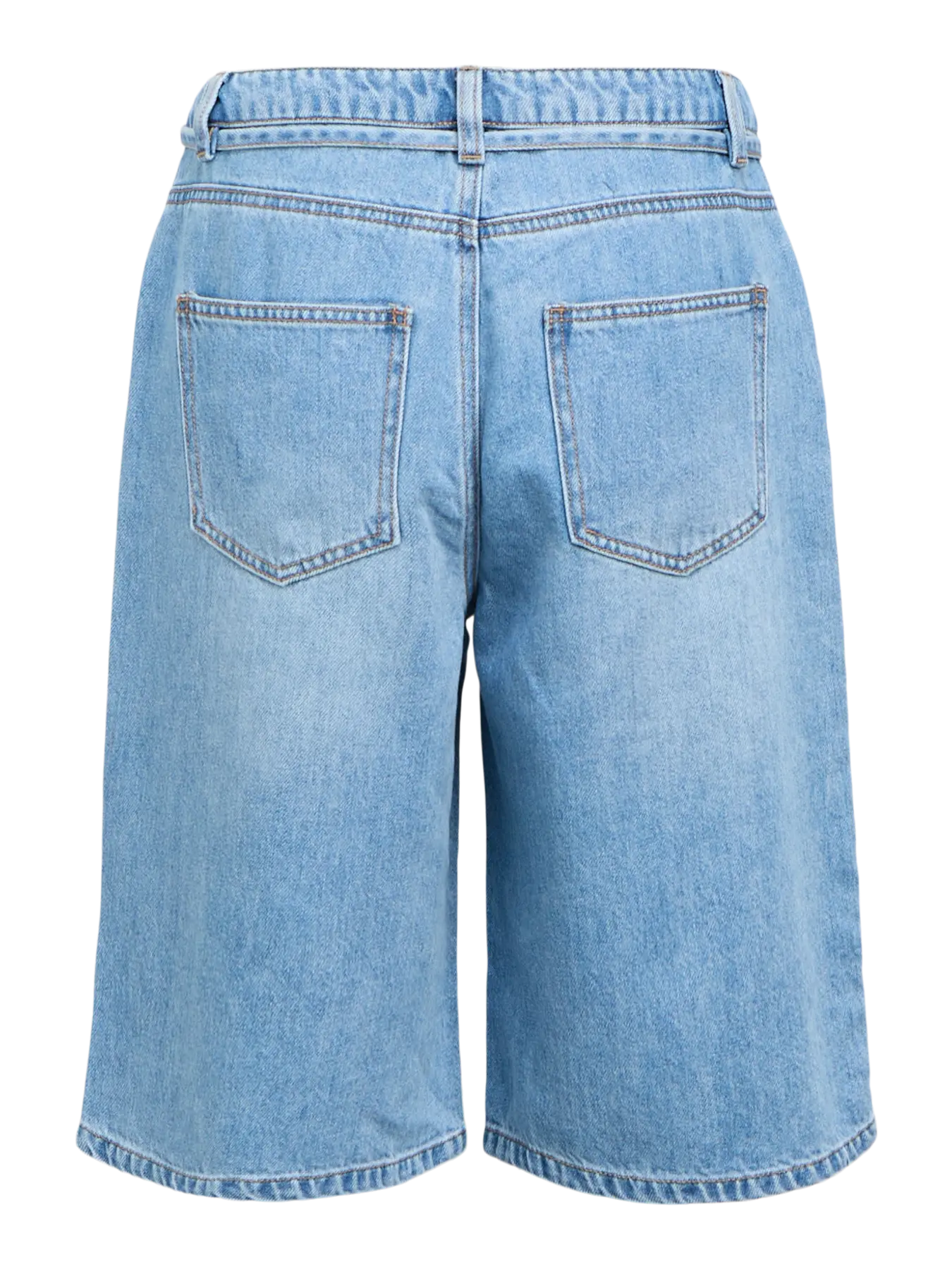Object naisten farkkushortsit OBJRosie MW Lo Denim Long Shorts Noos, Light Blue Denim