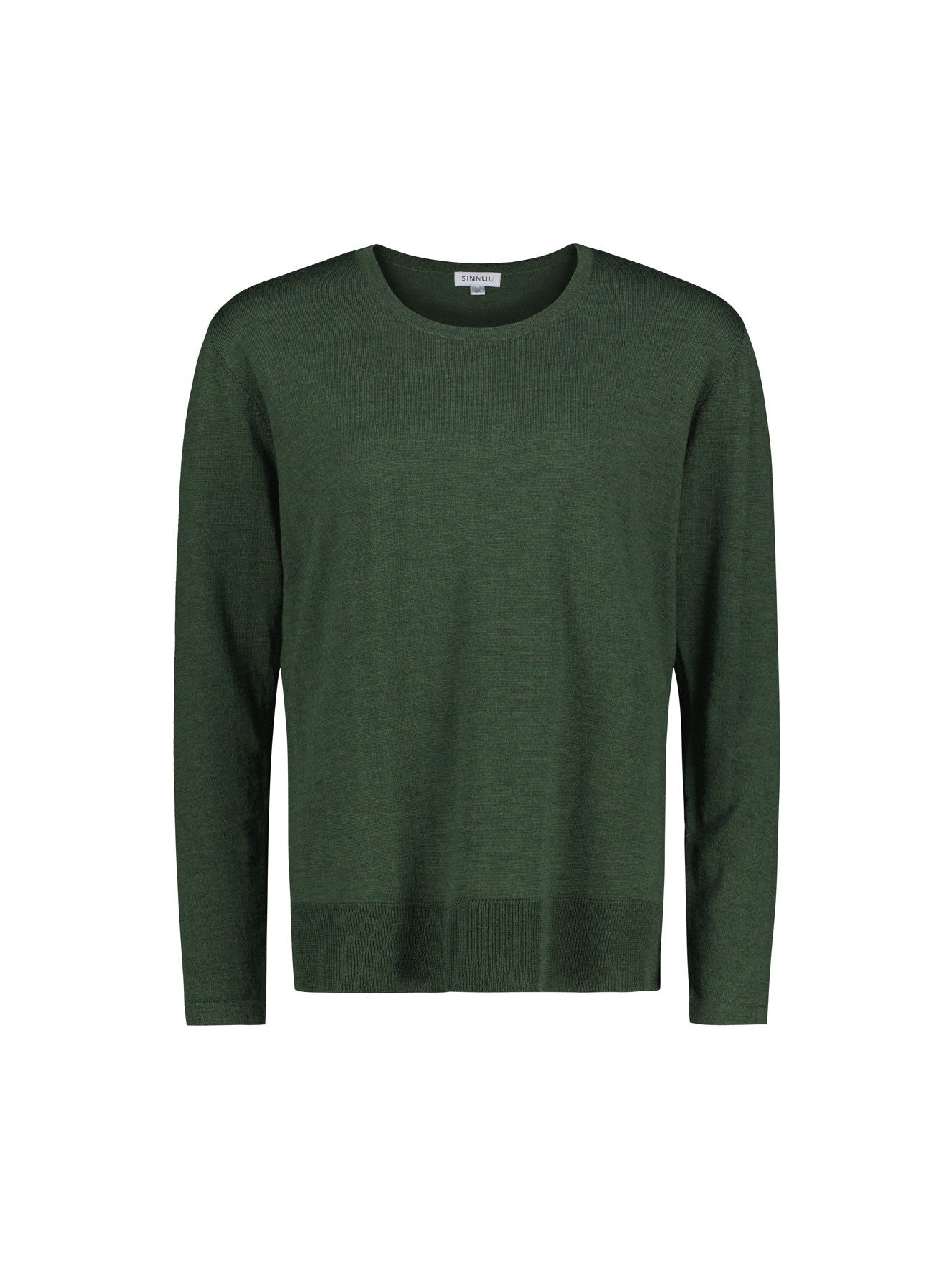 Sinnuu naisten neulepusero Laura merinoneule, tummanvihreä