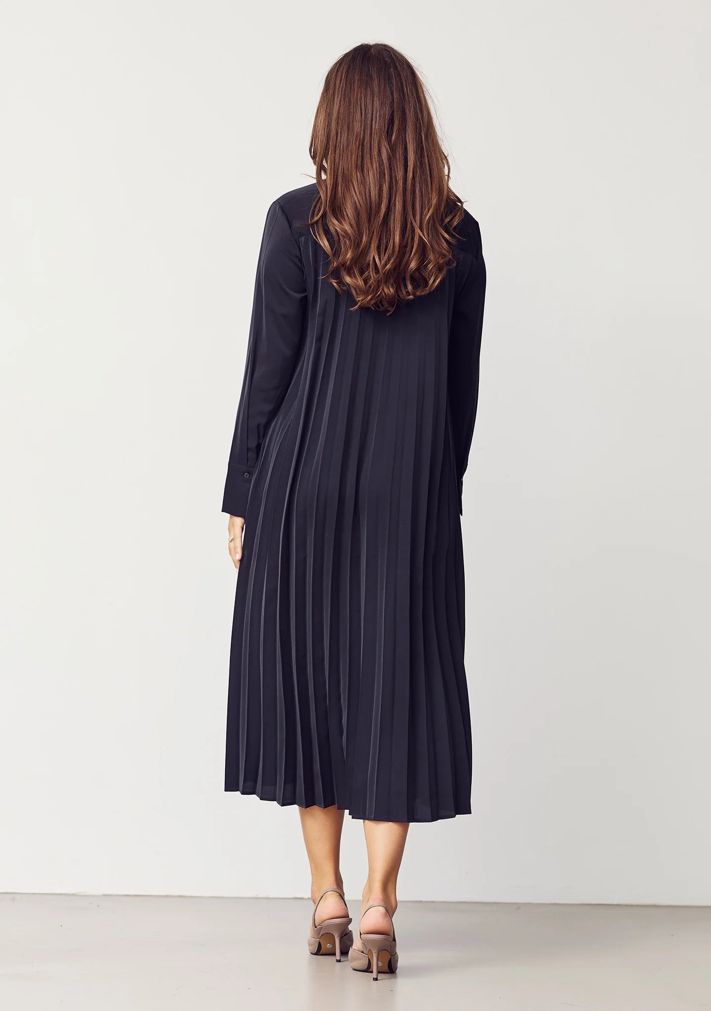 FRIDA PLEAT DRESS MUSTA