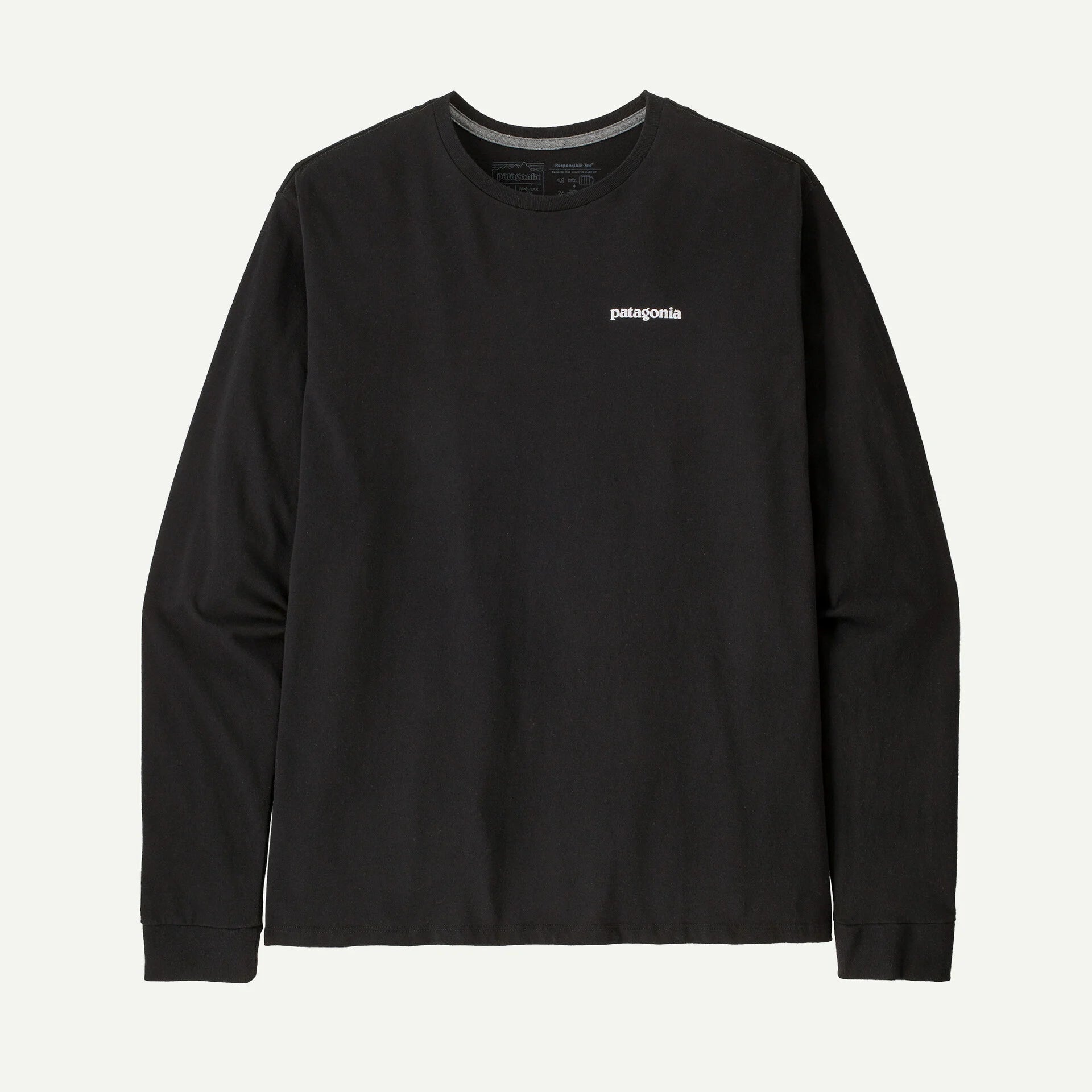 Patagonia miesten pitkähihainen paita M's L/S P-6 Logo Responsibili-Tee, musta
