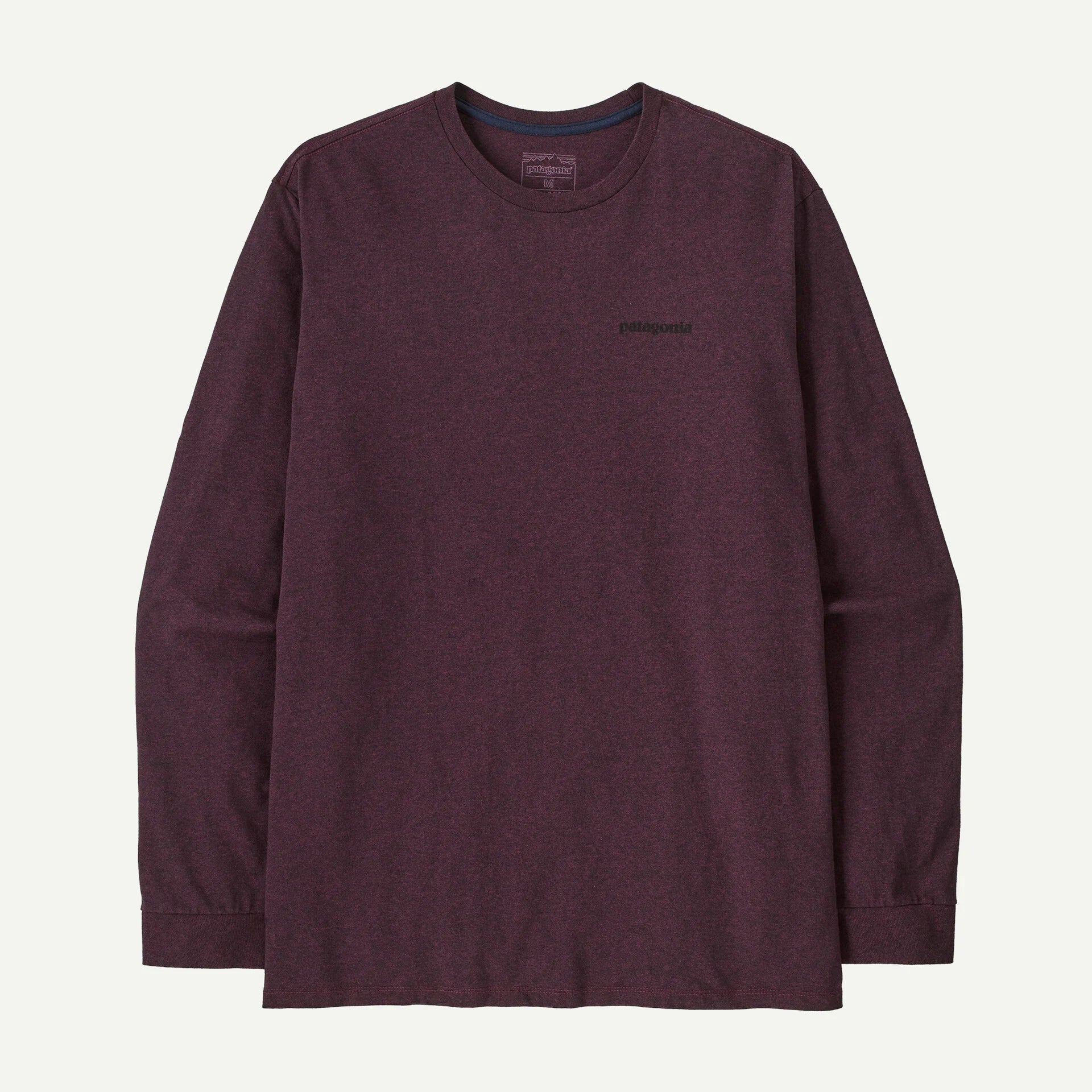 Patagonia miesten pitkähihainen paita M's L/S P-6 Logo Responsibili-Tee, viininpunainen