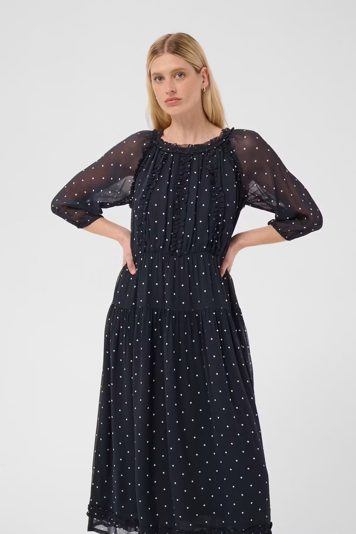 Part Two mekko DragaPW, Dark Navy Dot Print