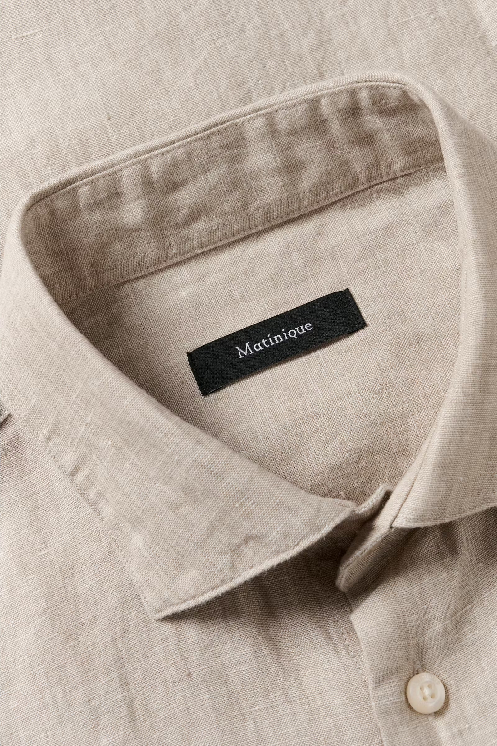 Matinique miesten kauluspaita Mamarc Linen Shirt, Plaza Taupe