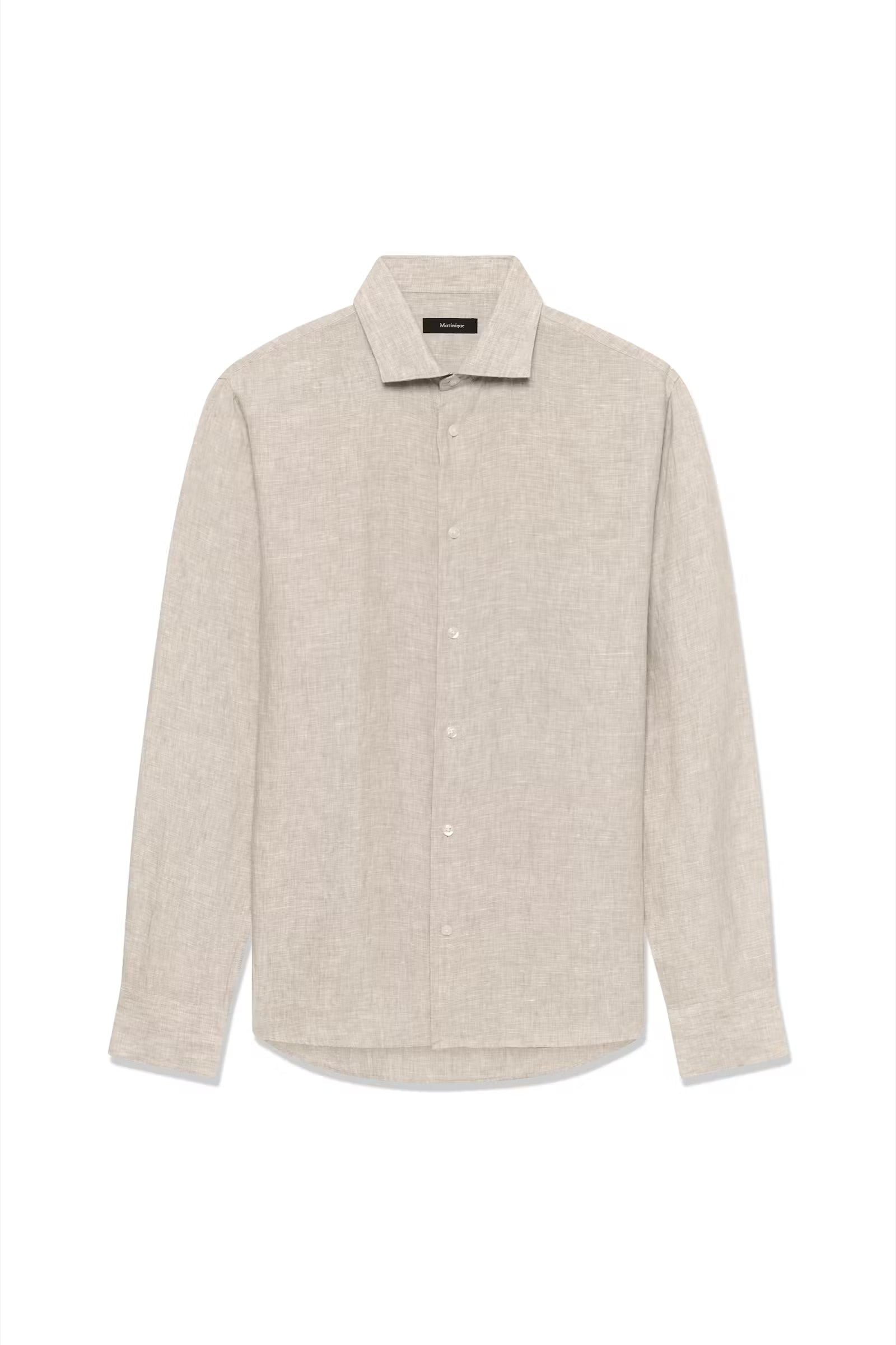 Matinique miesten kauluspaita Mamarc Linen Shirt, Plaza Taupe