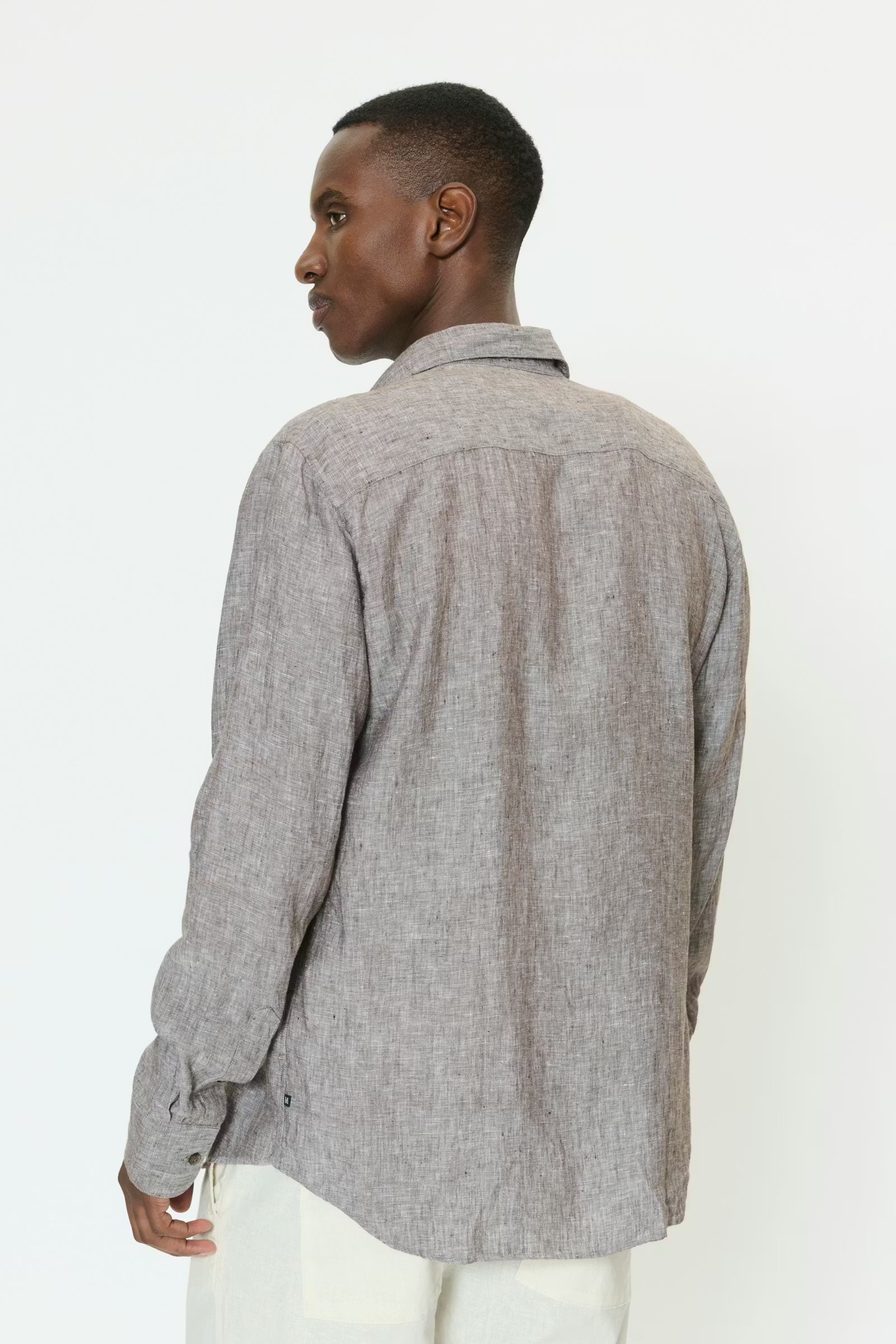 Matinique miesten kauluspaita MAmarc Linen Shirt, ruskea