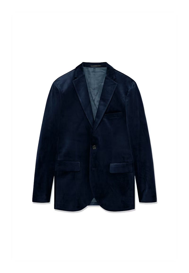 Matinique MAgeorge Festive Velvet Blazer, Dark Midnight
