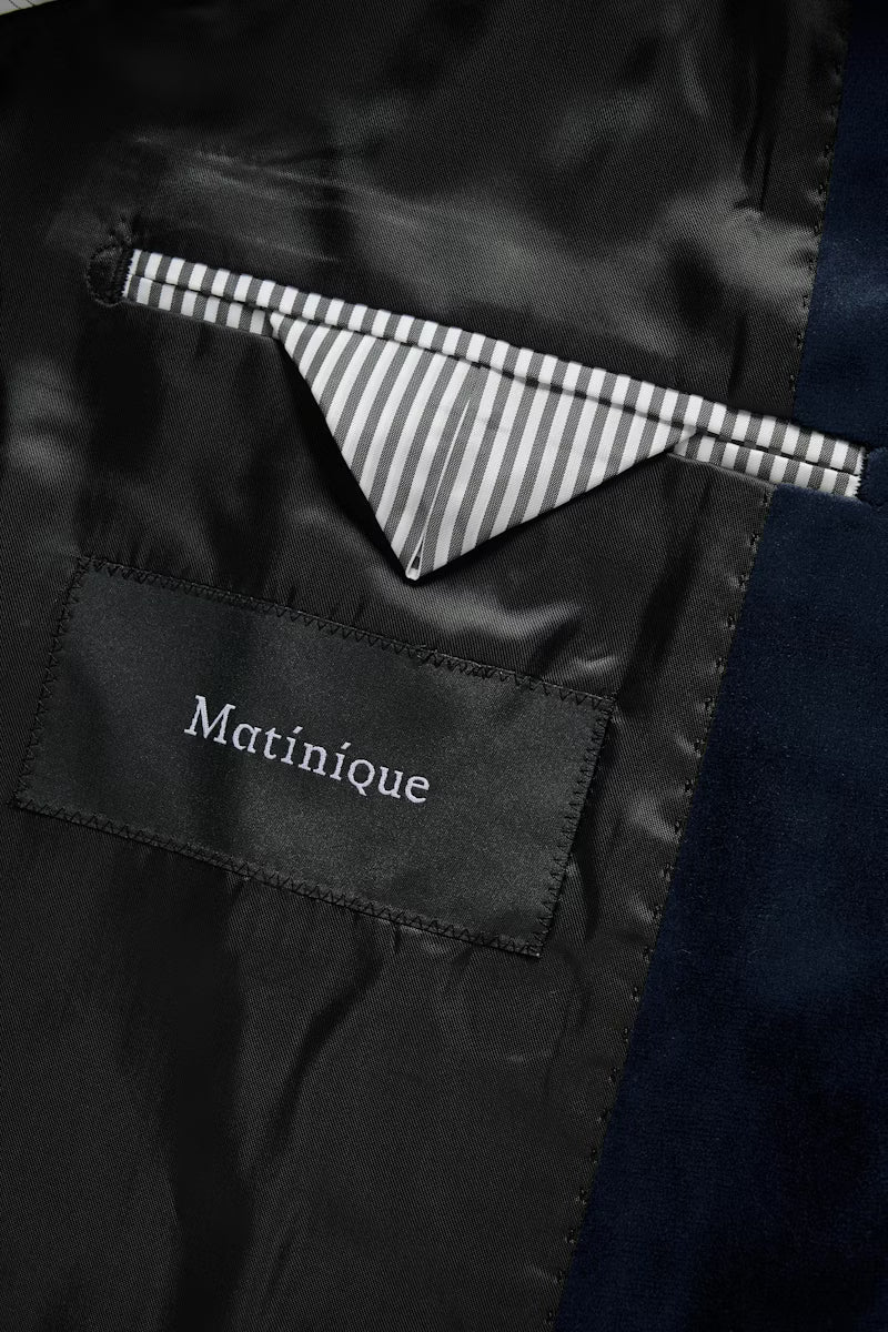 Matinique MAgeorge Festive Velvet Blazer, Dark Midnight
