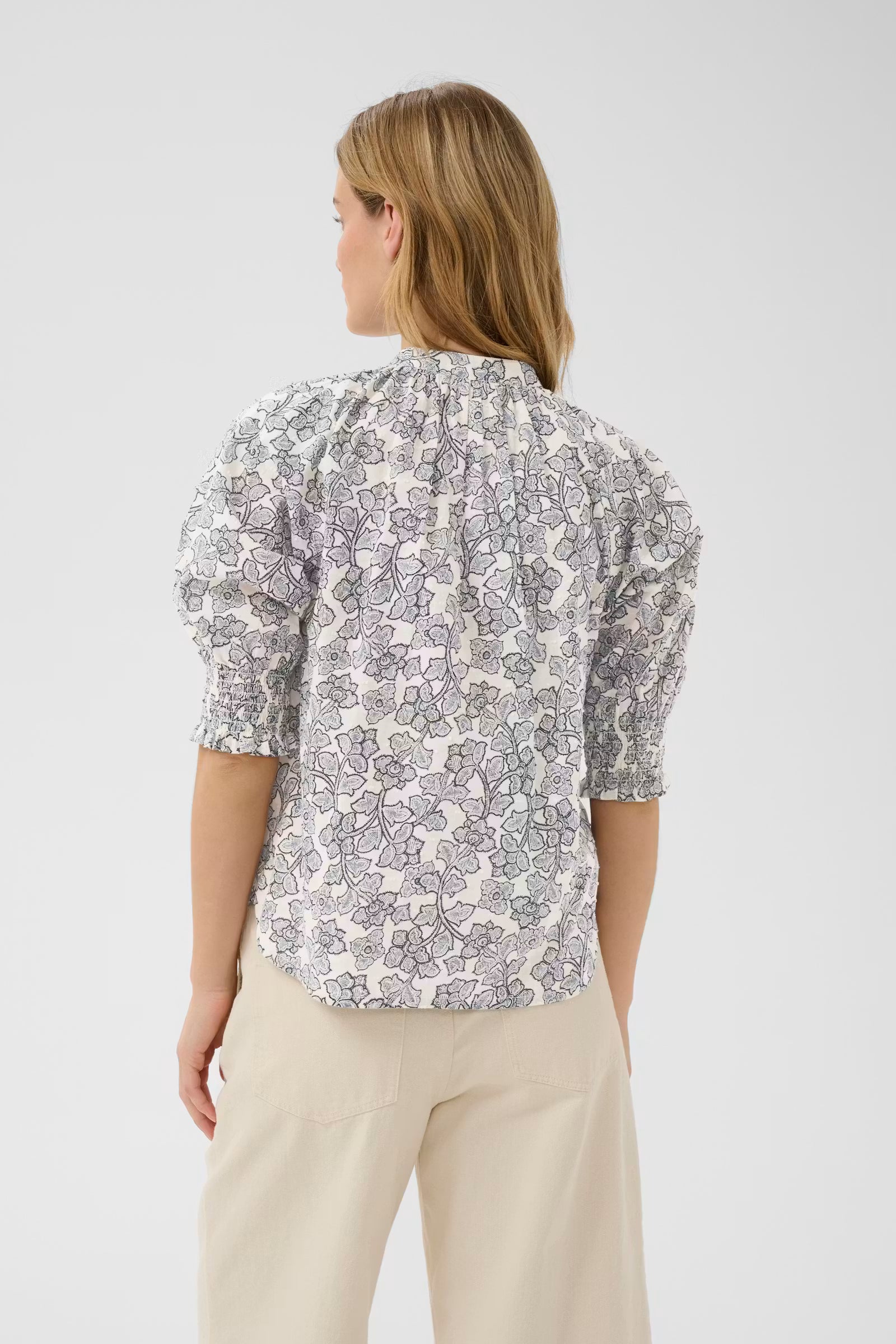 Part Two naisten pusero AlmerasPW Shirt, Dark Navy Leaf Print