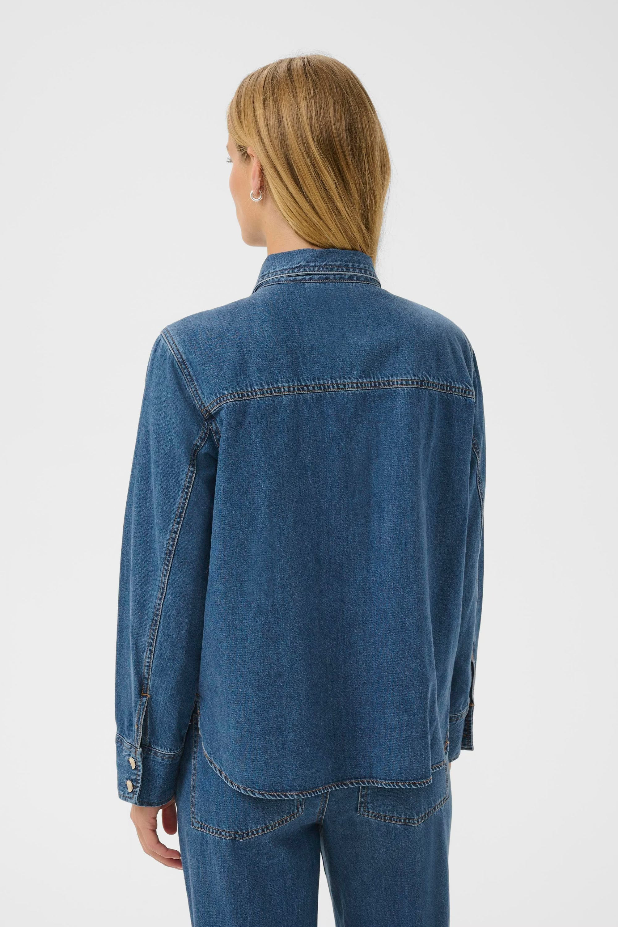 Part Two naisten paitapusero PayaPW SH, Medium Blue Denim