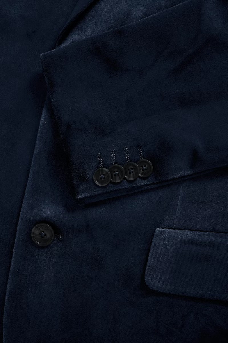 Matinique MAgeorge Festive Velvet Blazer, Dark Midnight