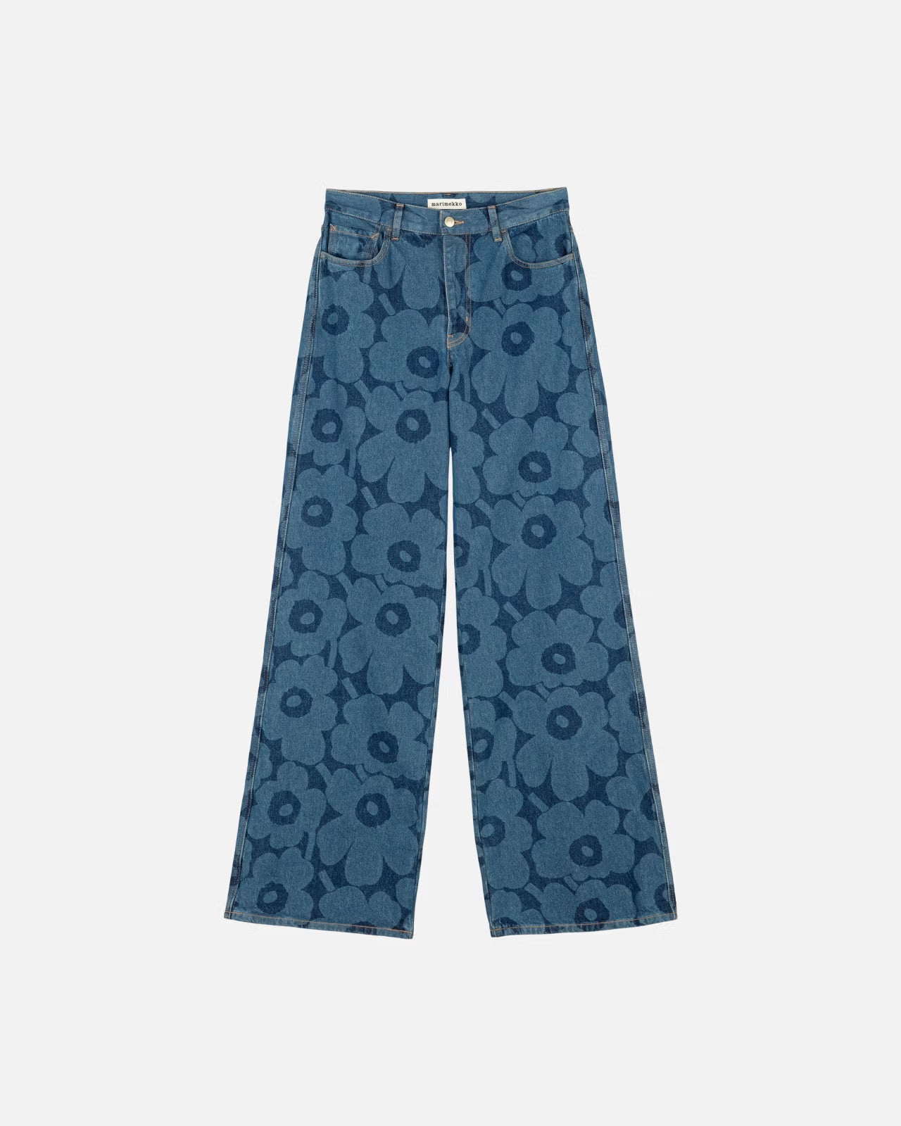 Marimekko naisten farkut Maridenim Wide Unikko Farkut, sininen indigo