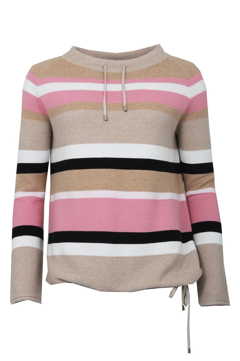 S.T.I naisten neule, MELINA STRIPE Vaaleanpunainen Rait