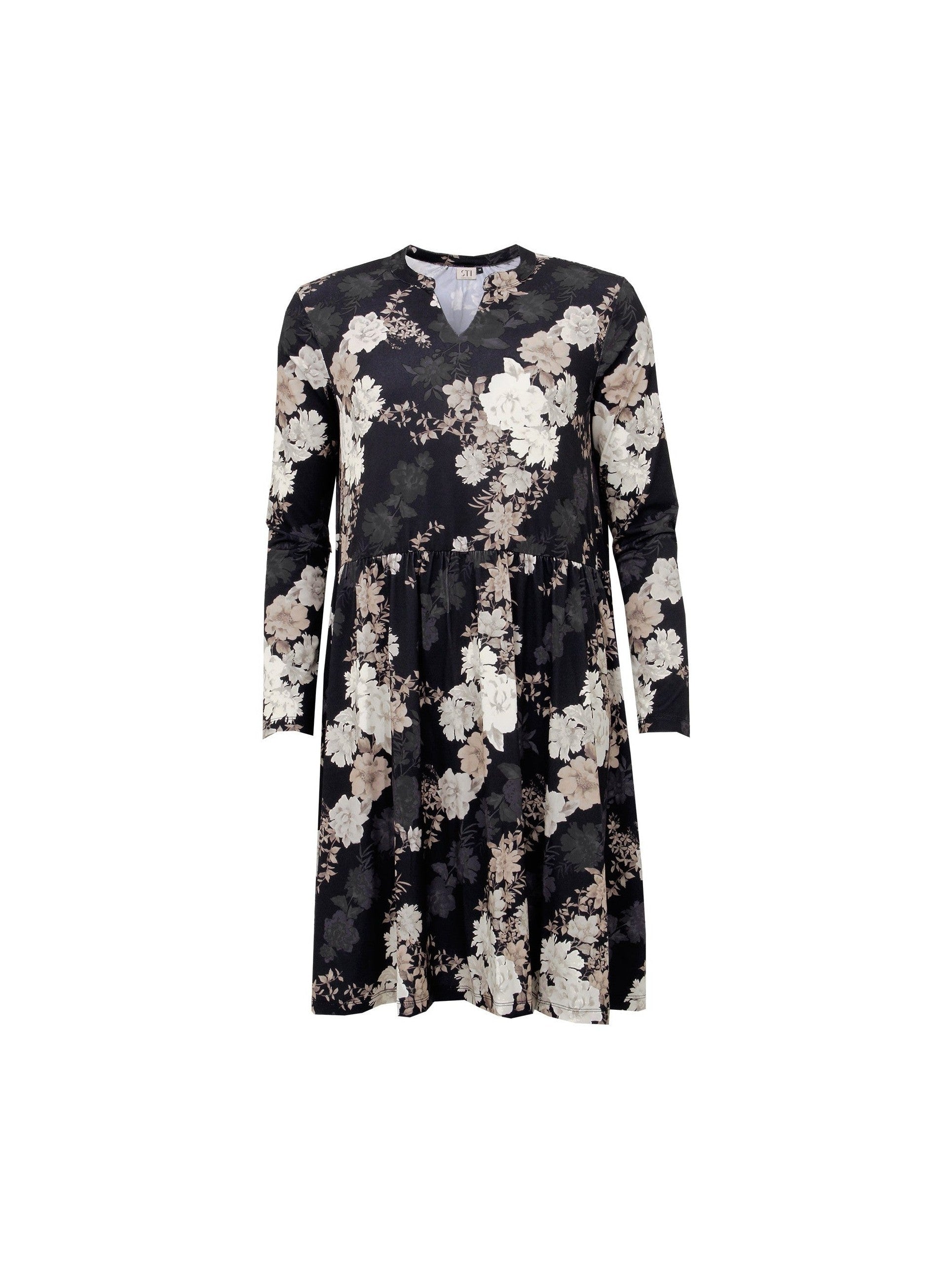 S.T.I naisten mekko GRETAN DRESS, musta kuosi