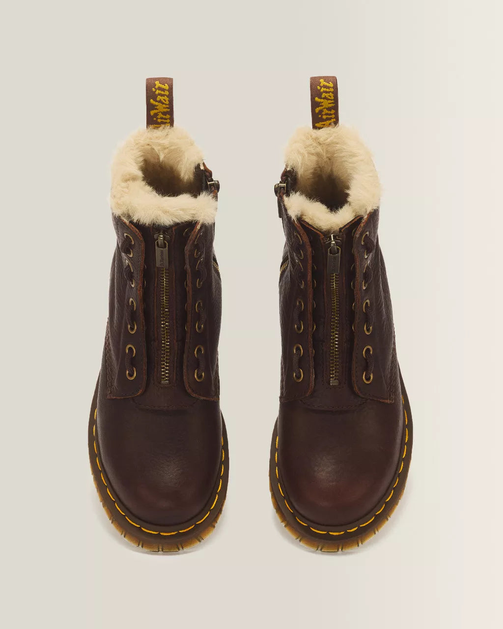 Dr. Martens naisten maiharit 1460 Faux Fur Lined Leather Lace Up, ruskea