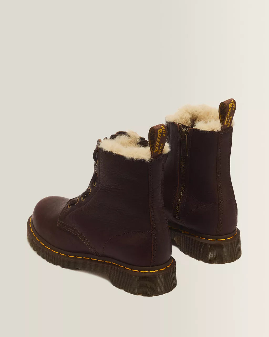 Dr. Martens naisten maiharit 1460 Faux Fur Lined Leather Lace Up, ruskea