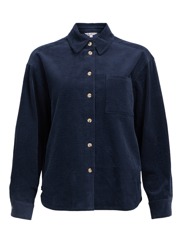 Object naisten samettipaita, OBJGALA L/S LO SHIRT  Sky Captain