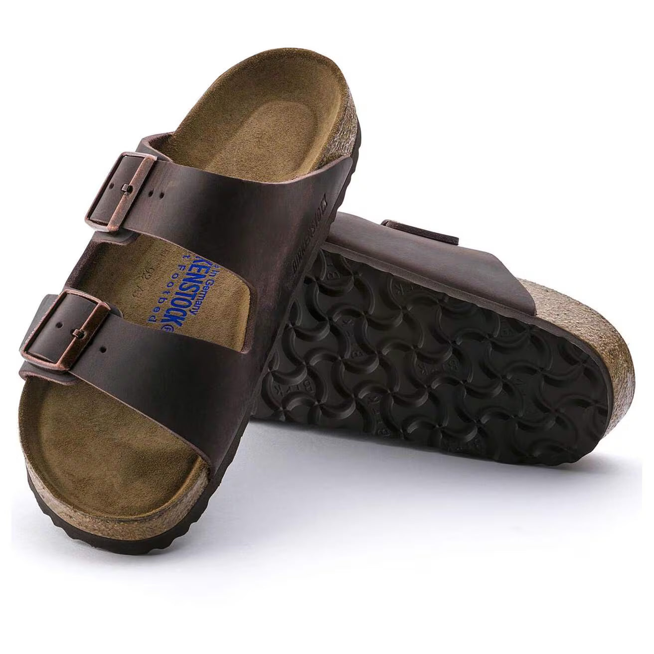 Birkenstock unisex sandaalit Arizona Regular Leather Habana, tummanruskea