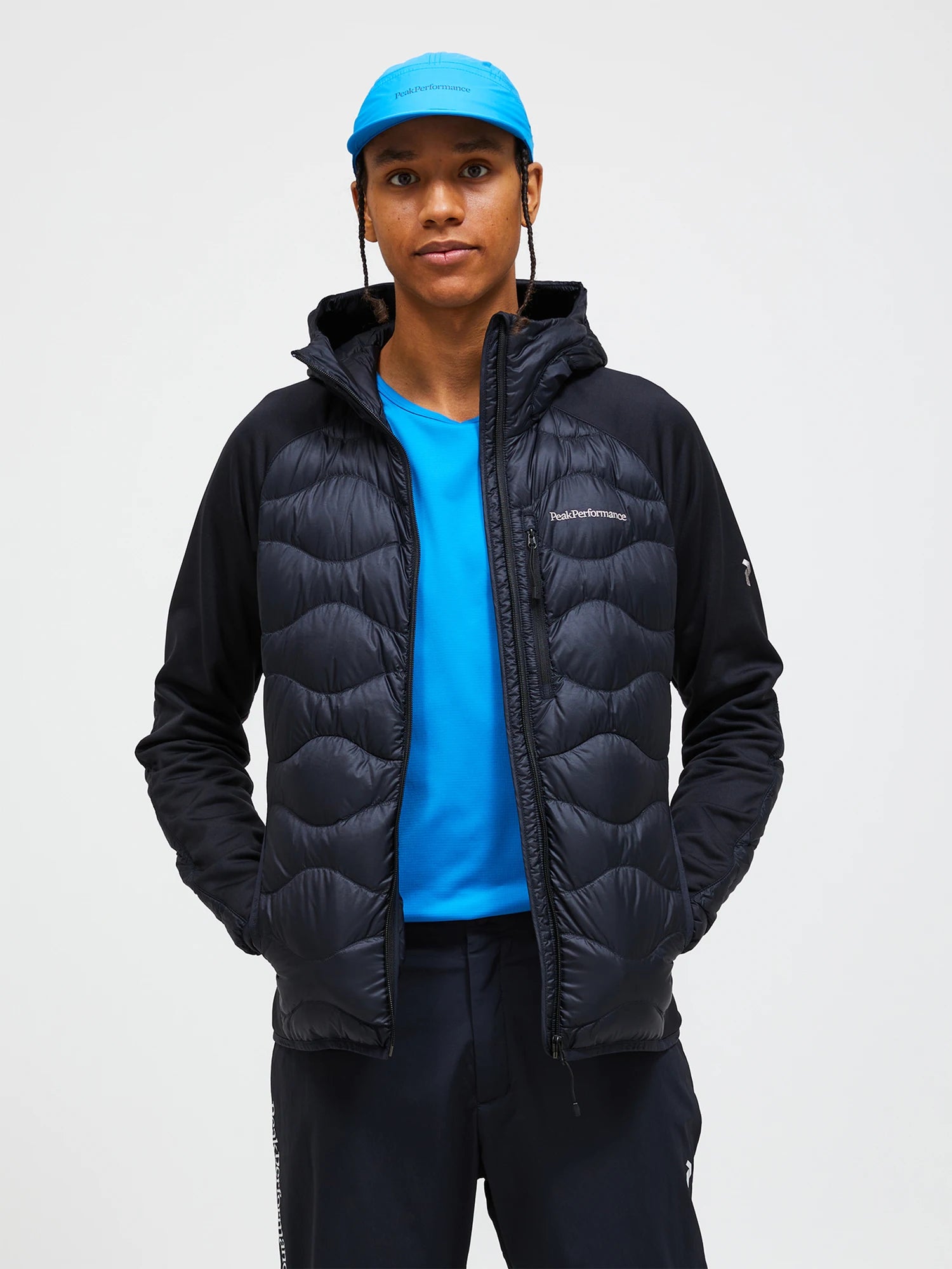 M HELIUM DOWN HYBRID HOOD JACKET MUSTA