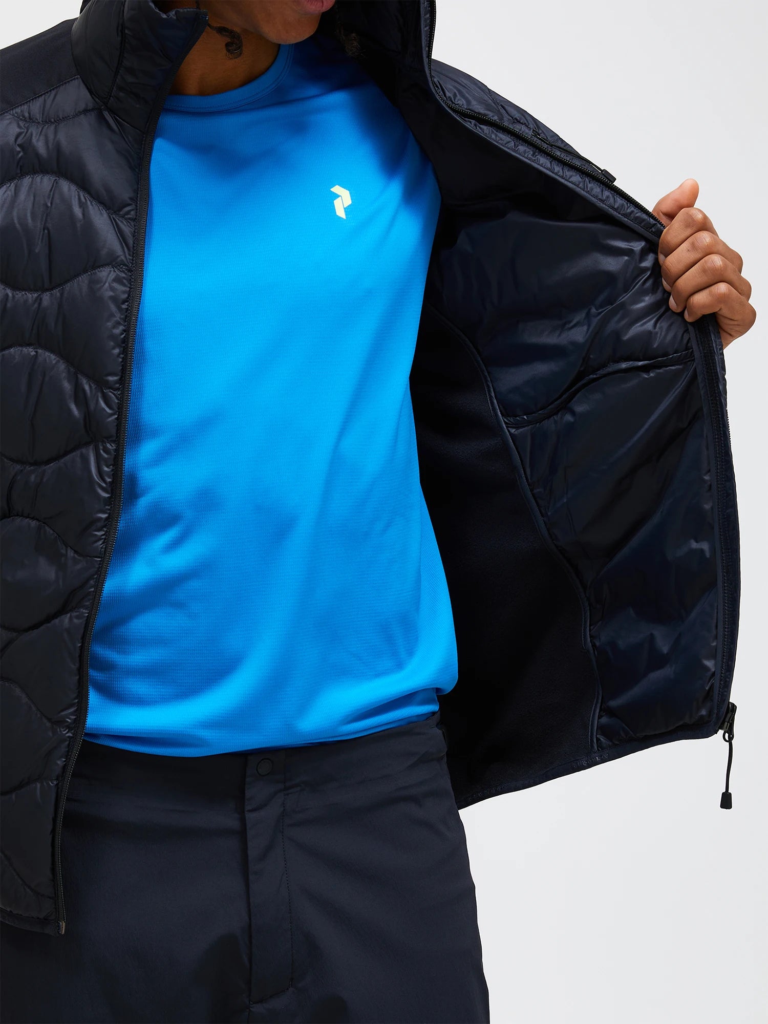 M HELIUM DOWN HYBRID HOOD JACKET MUSTA