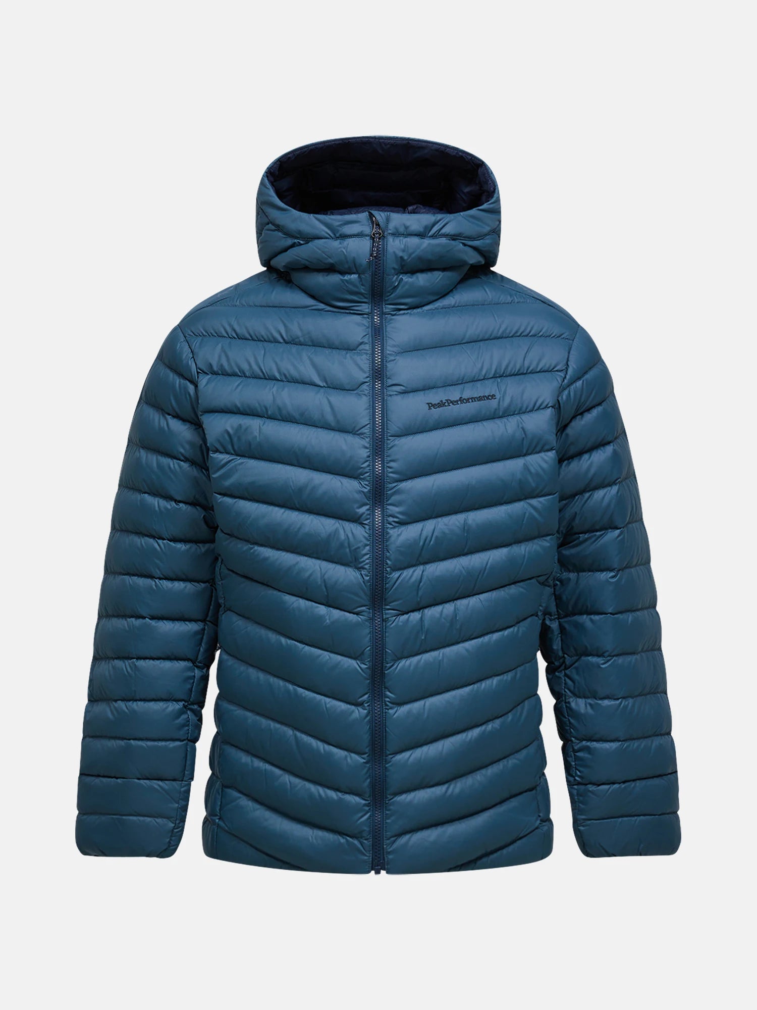 K M FROST DOWN HOOD JACKET PETROOLINSININEN