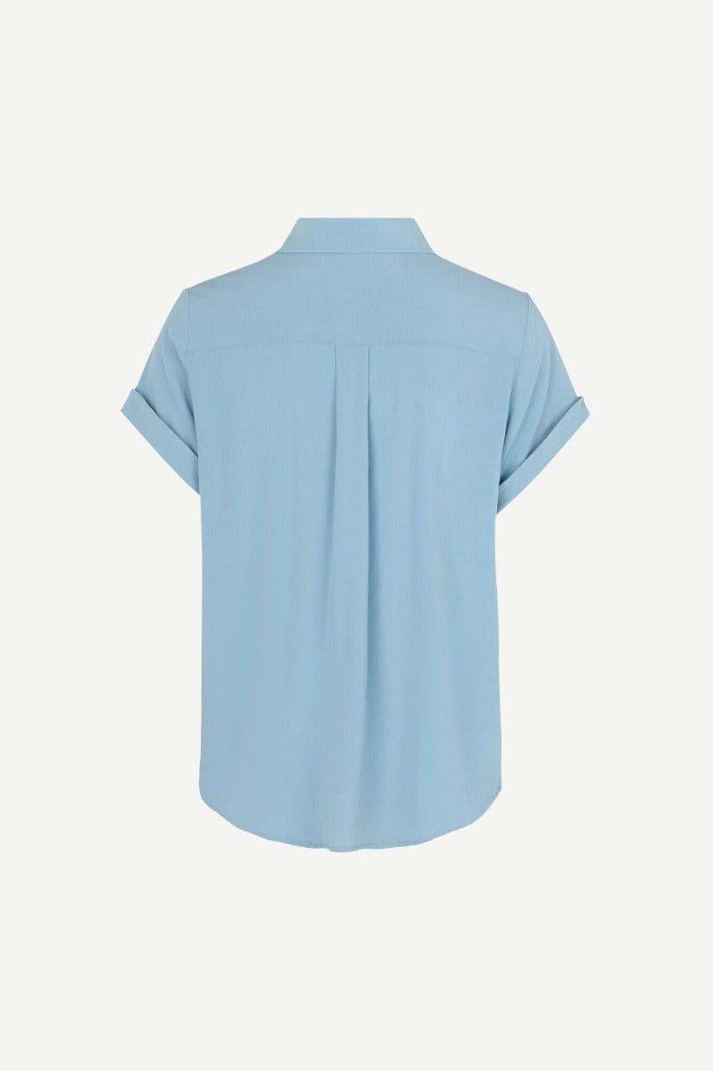 Samsoe and Samsoe, Naisten Lyhythihainen Kauluspaita, Majan Ss Shirt 9942 Vaaleansininen