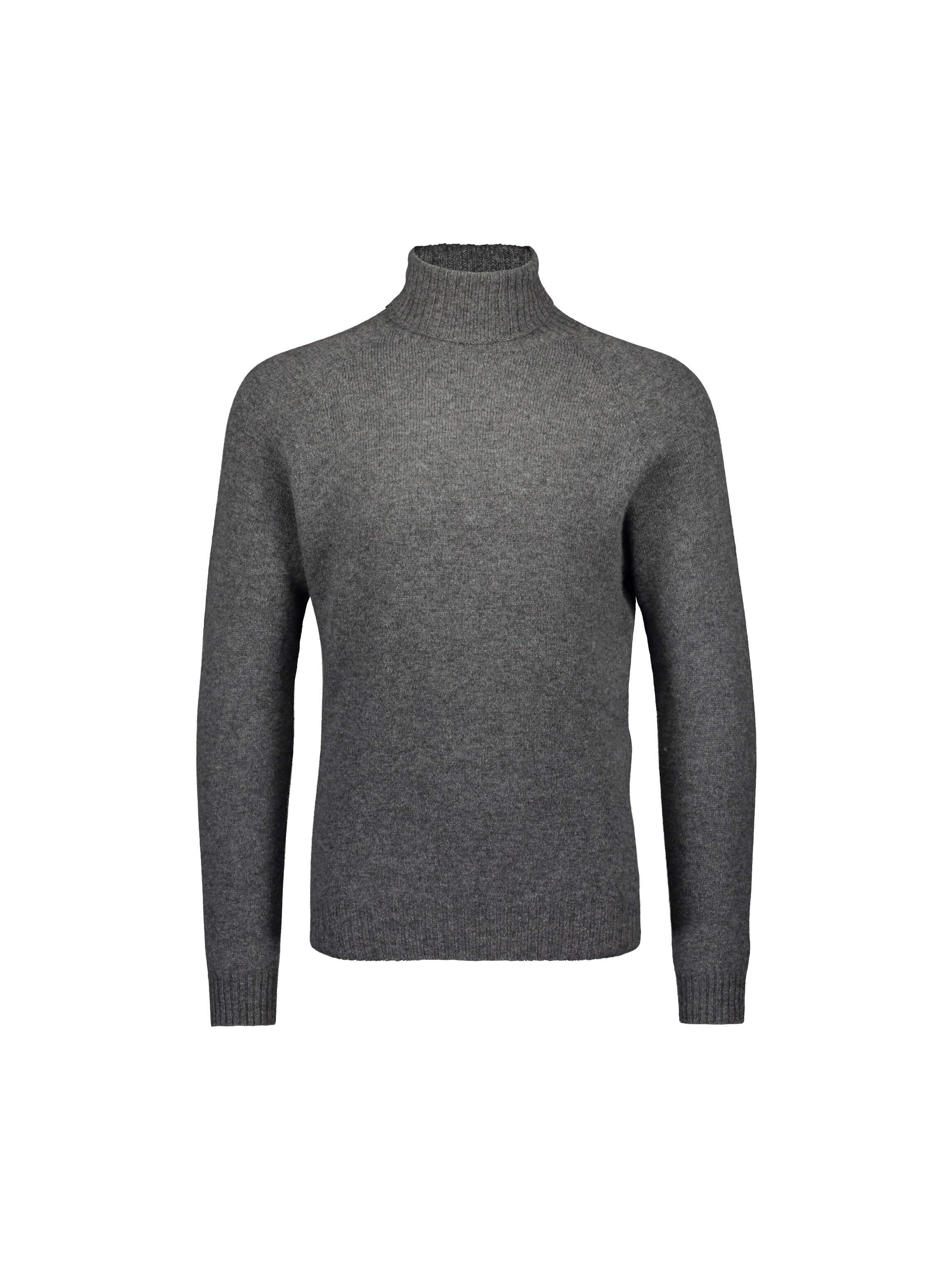 Sinnuu Miesten Neulepoolo ROLLNECK FINE MERINO WOOL MADE IN ITALY tummanharmaa