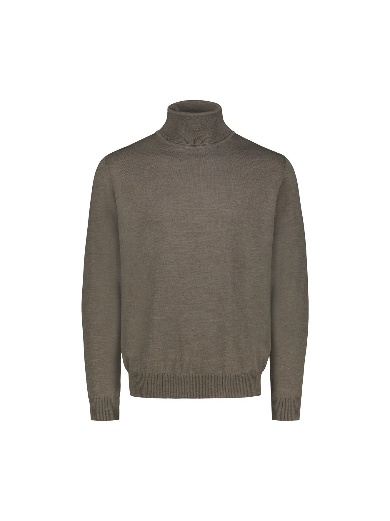 Sinnuu miesten pooloneule Rollneck Merino Wool Made in Italy, harmaanruskea