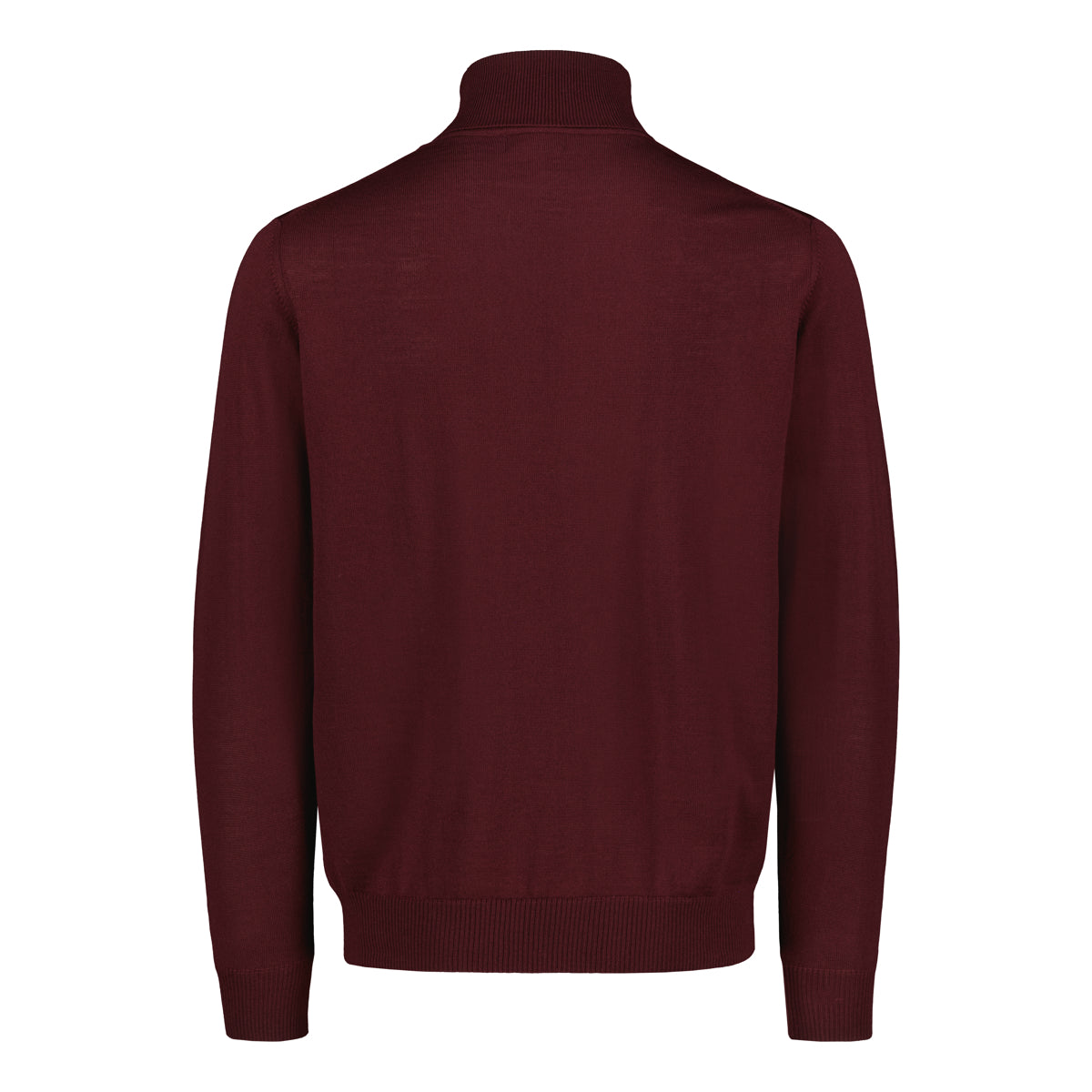 Sinnuu miesten pooloneule Rollneck Merino Wool Made in Italy, viininpunainen