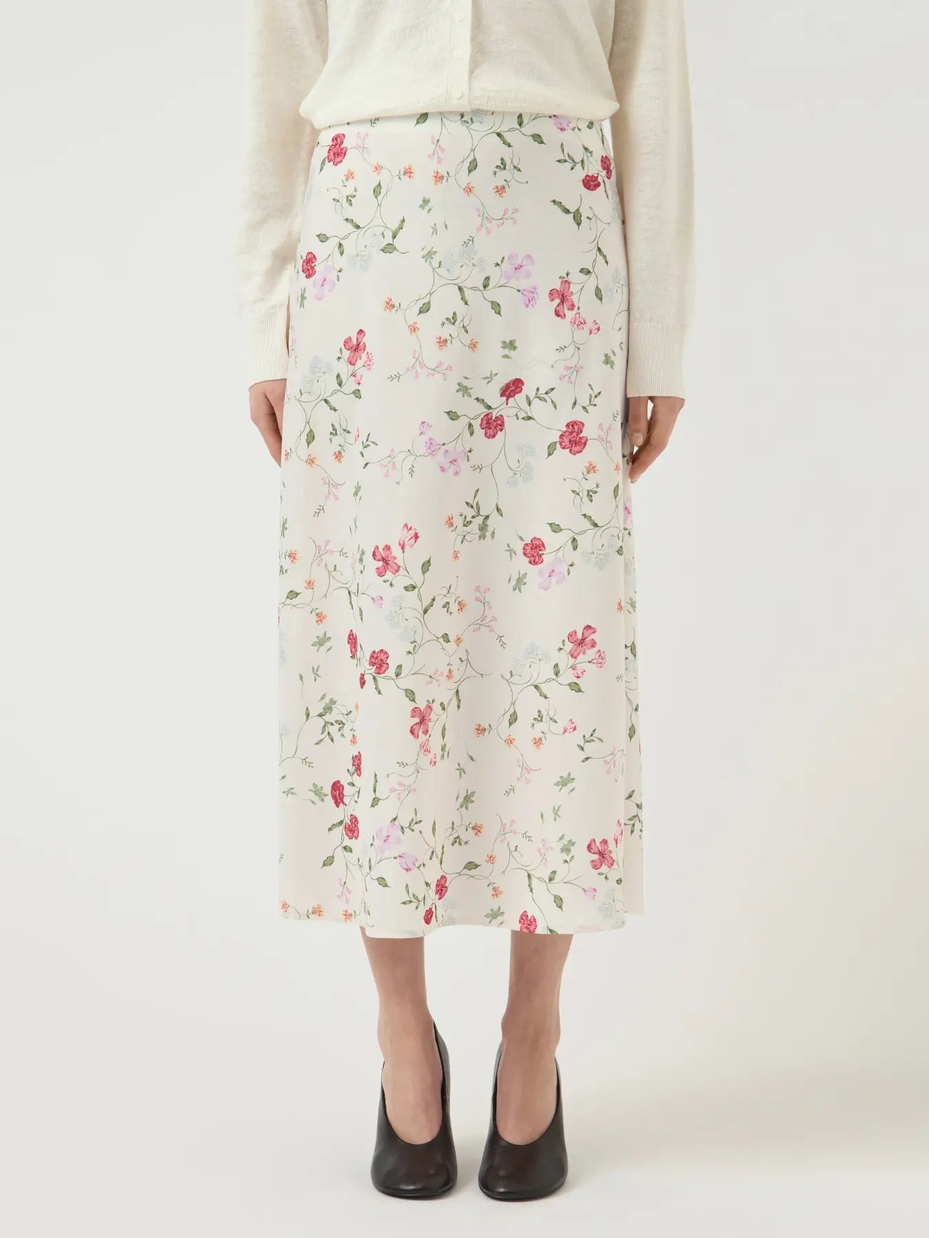 Y.A.S hame YASPella HW Midi Skirt S. Noos, Pristine Botalia