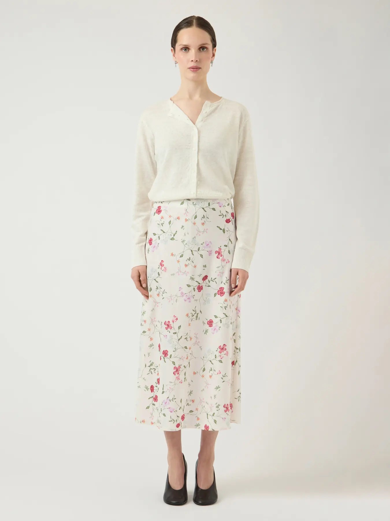 Y.A.S hame YASPella HW Midi Skirt S. Noos, Pristine Botalia
