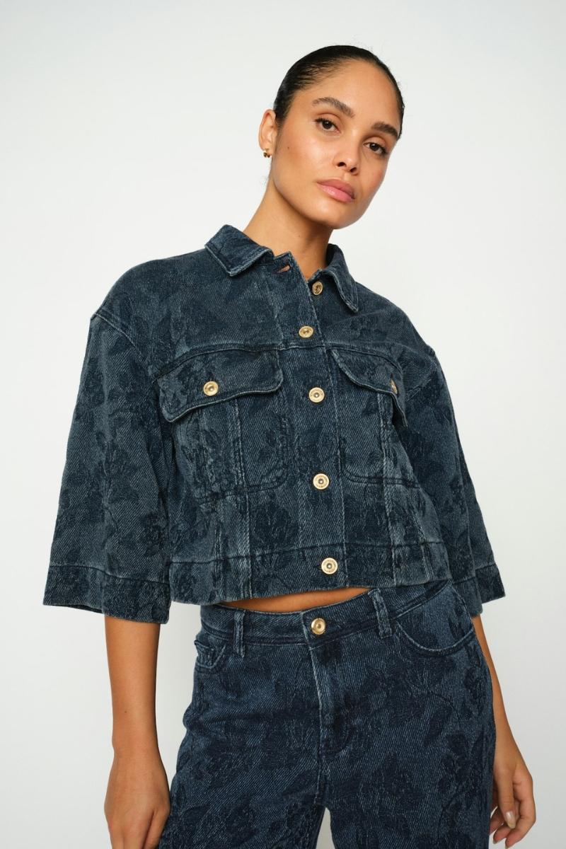 Mos Mosh naisten farkut MMDara Floret Jeans, sininen indigo