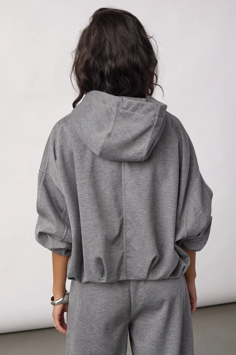 Co’Couture naisten huppari Lancecc Balloon Hoodie, Vaaleanharmaa meleerattu