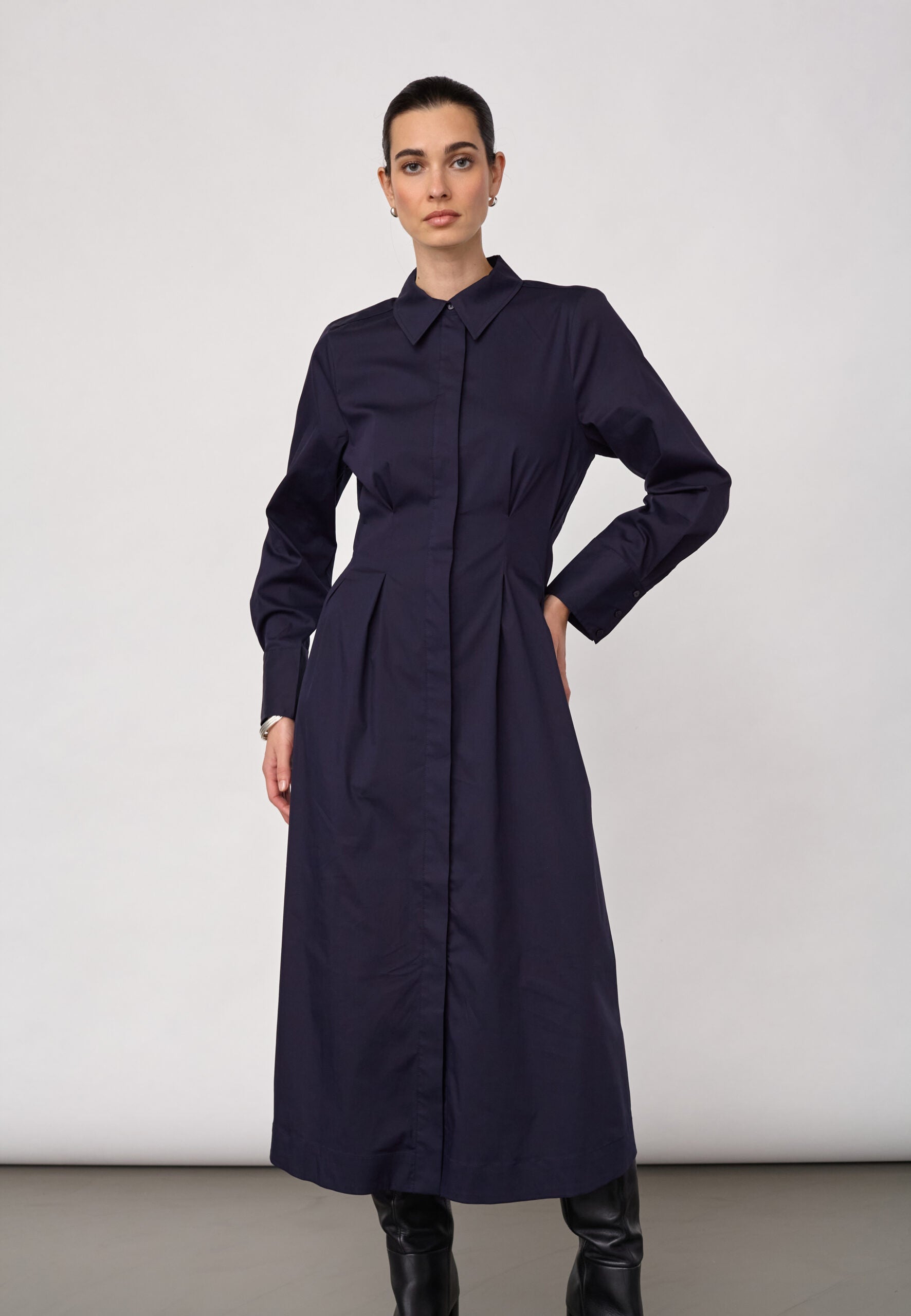 Co’Couture naisten paitamekko SannaCC Shirt Long Dress, tummansininen