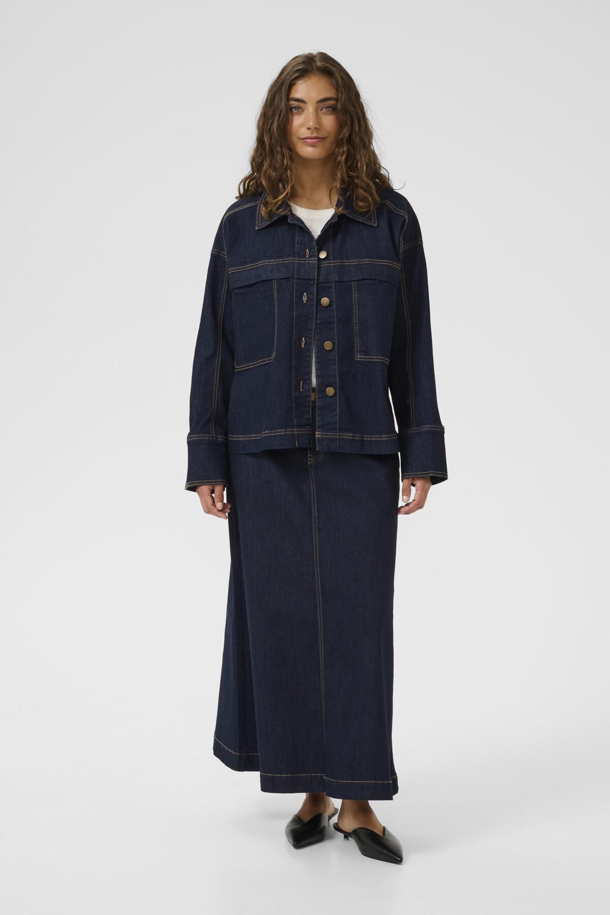 Culture naisten farkkutakki Cumoya Bobbie Jacket, Rinse Wash