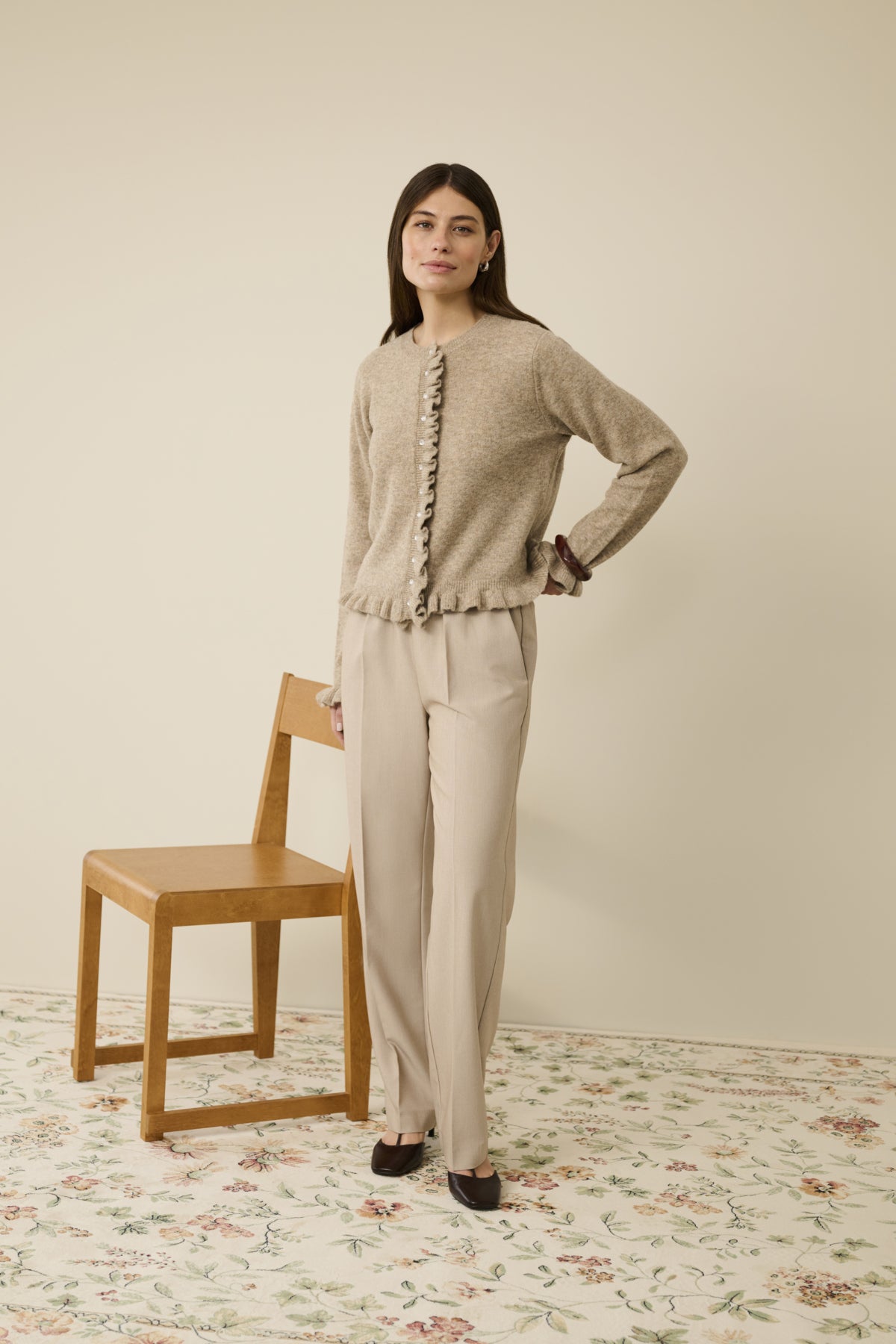 Culture naisten housut CUcollina Pants, Dune Melange
