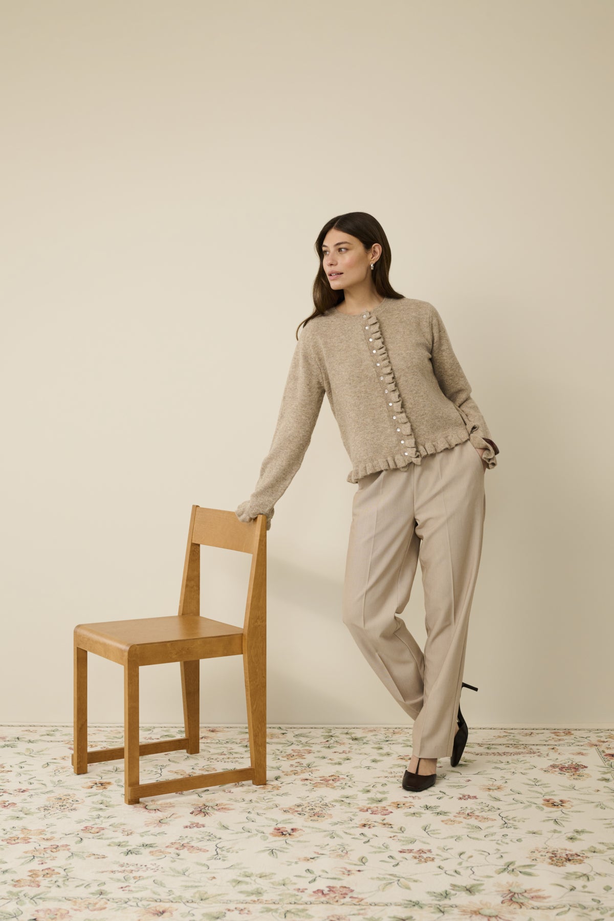 Culture naisten housut CUcollina Pants, Dune Melange