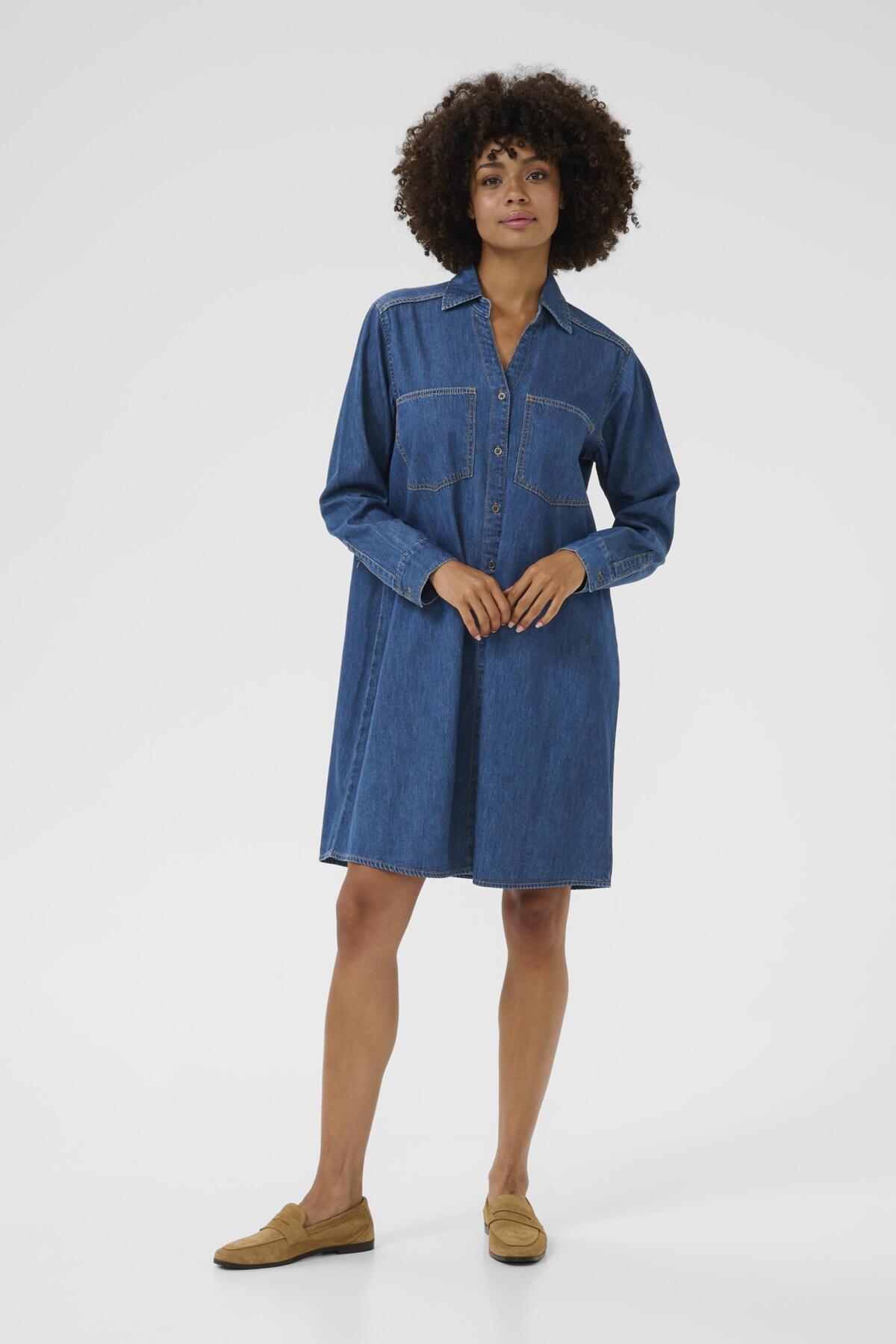 Culture mekko K-CUmola Arpa Dress, Dark Blue Wash