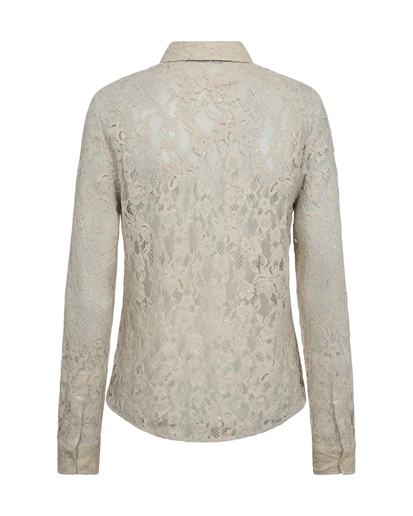MMKETHER LACE SEQUIN SHIRT LUONNONVALKOINEN