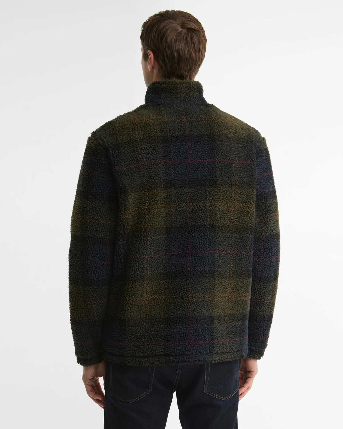 Barbour miesten fleecetakki Tartan Sherpa Fleece, vihreä ruutu