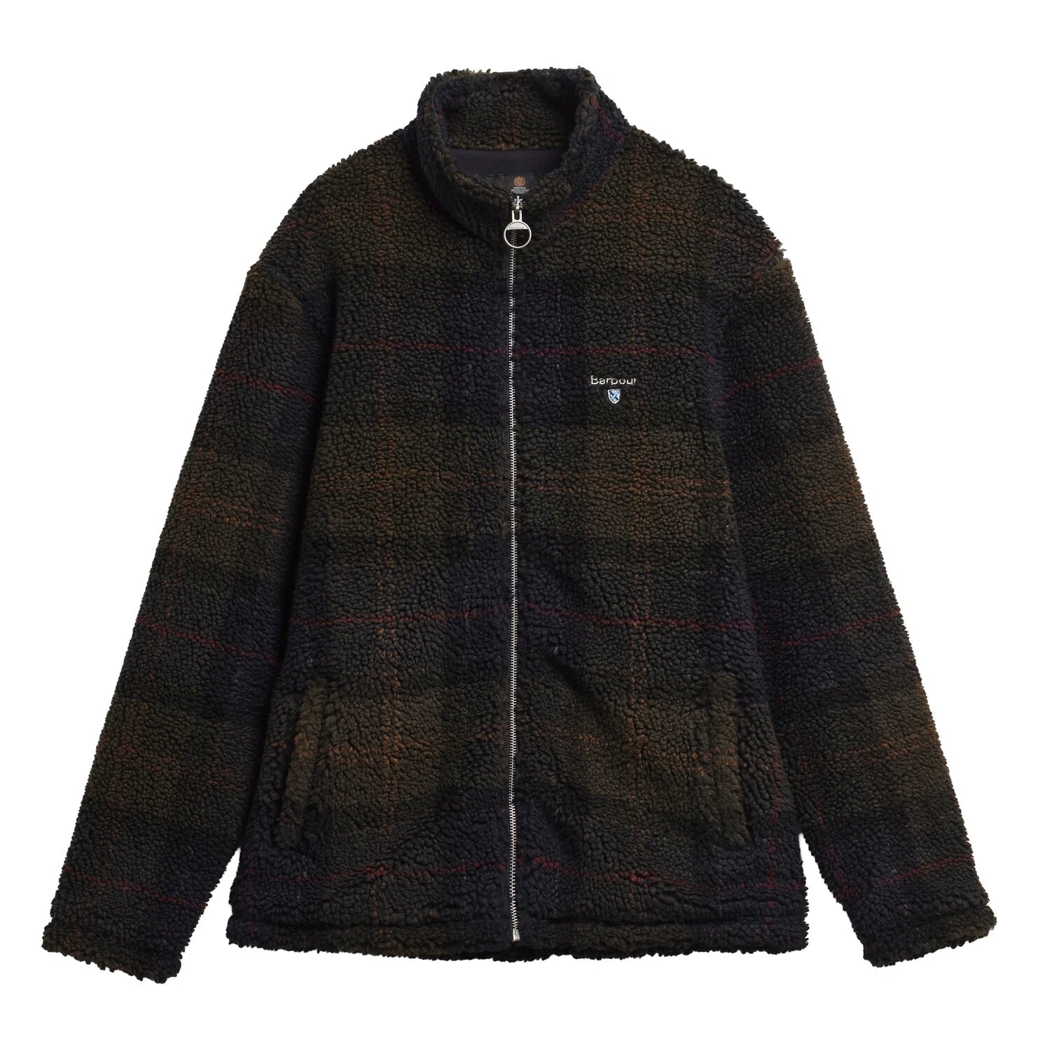 Barbour miesten fleecetakki Tartan Sherpa Fleece, vihreä ruutu
