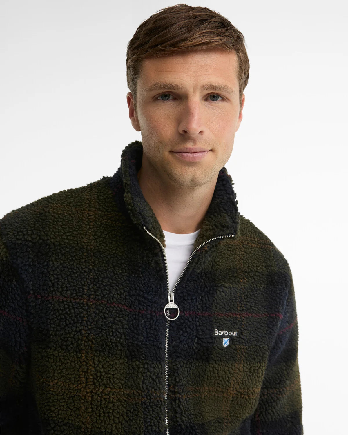 Barbour miesten fleecetakki Tartan Sherpa Fleece, vihreä ruutu