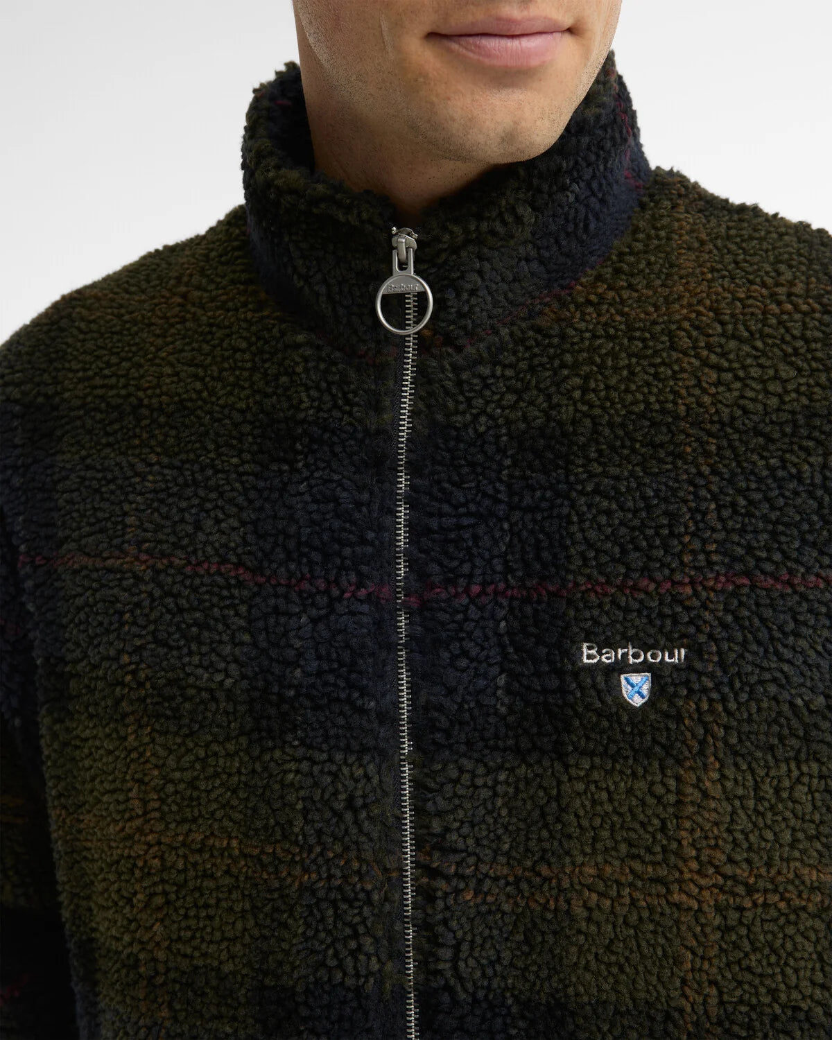 Barbour miesten fleecetakki Tartan Sherpa Fleece, vihreä ruutu