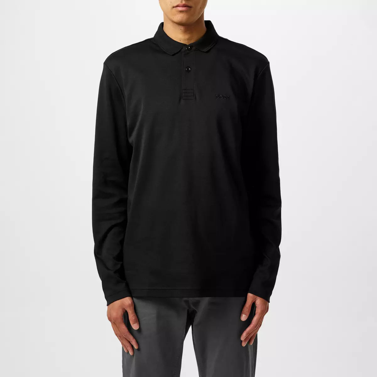 Hugo Boss miesten pitkähihainen polokauluspaita PIROL, musta