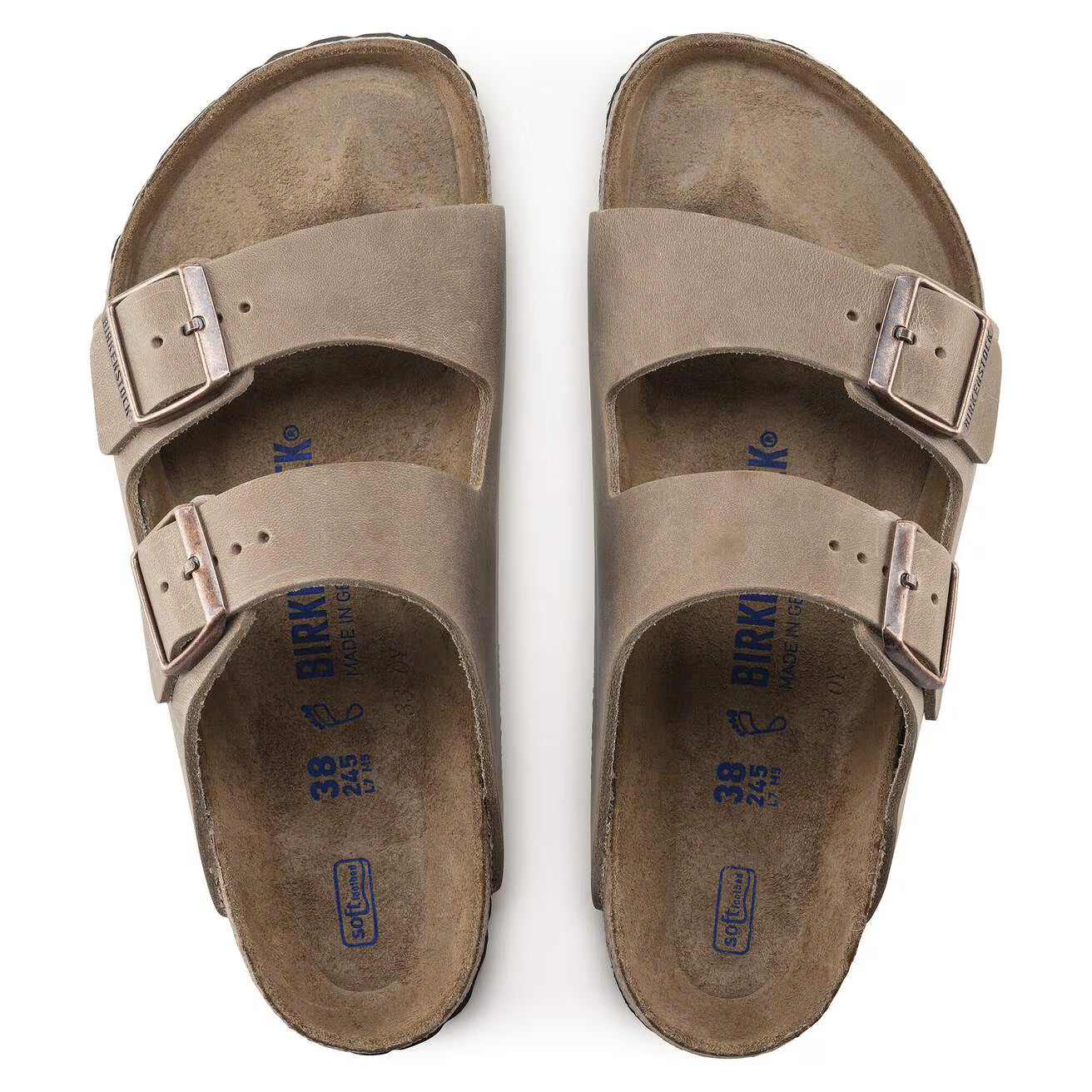 Birkenstock unisex sandaalit Arizona Regular Leather Tobacco, beige